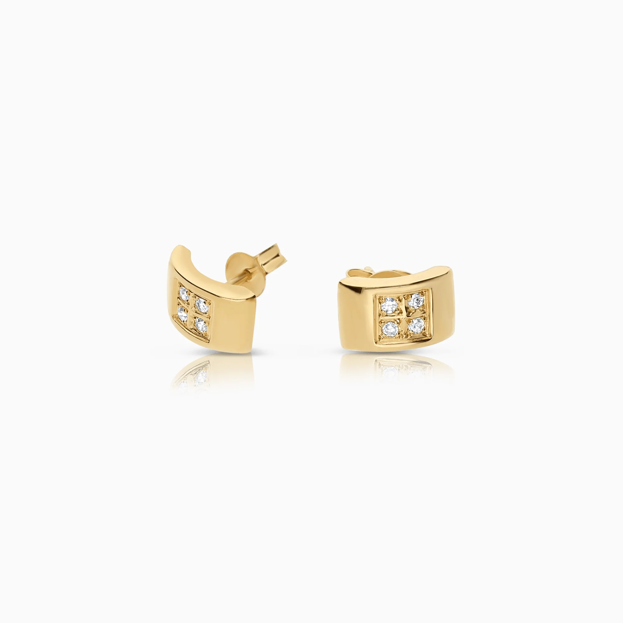 Gold earrings with white stones 1.25g 18K gold - Image 2