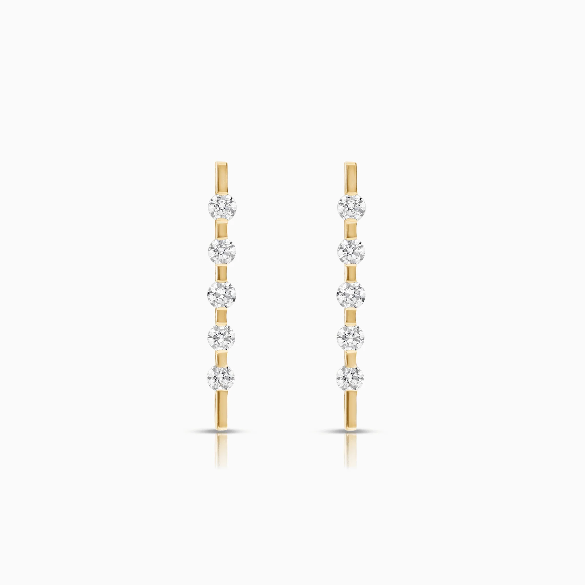 Gold earrings with white stones 1.38g 18K gold