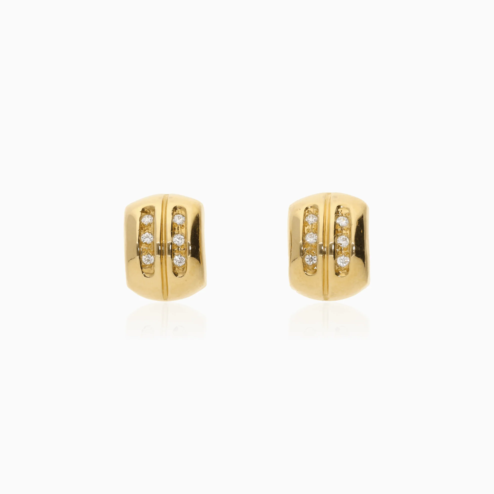 Gold earrings with white stones 2.0g 18K