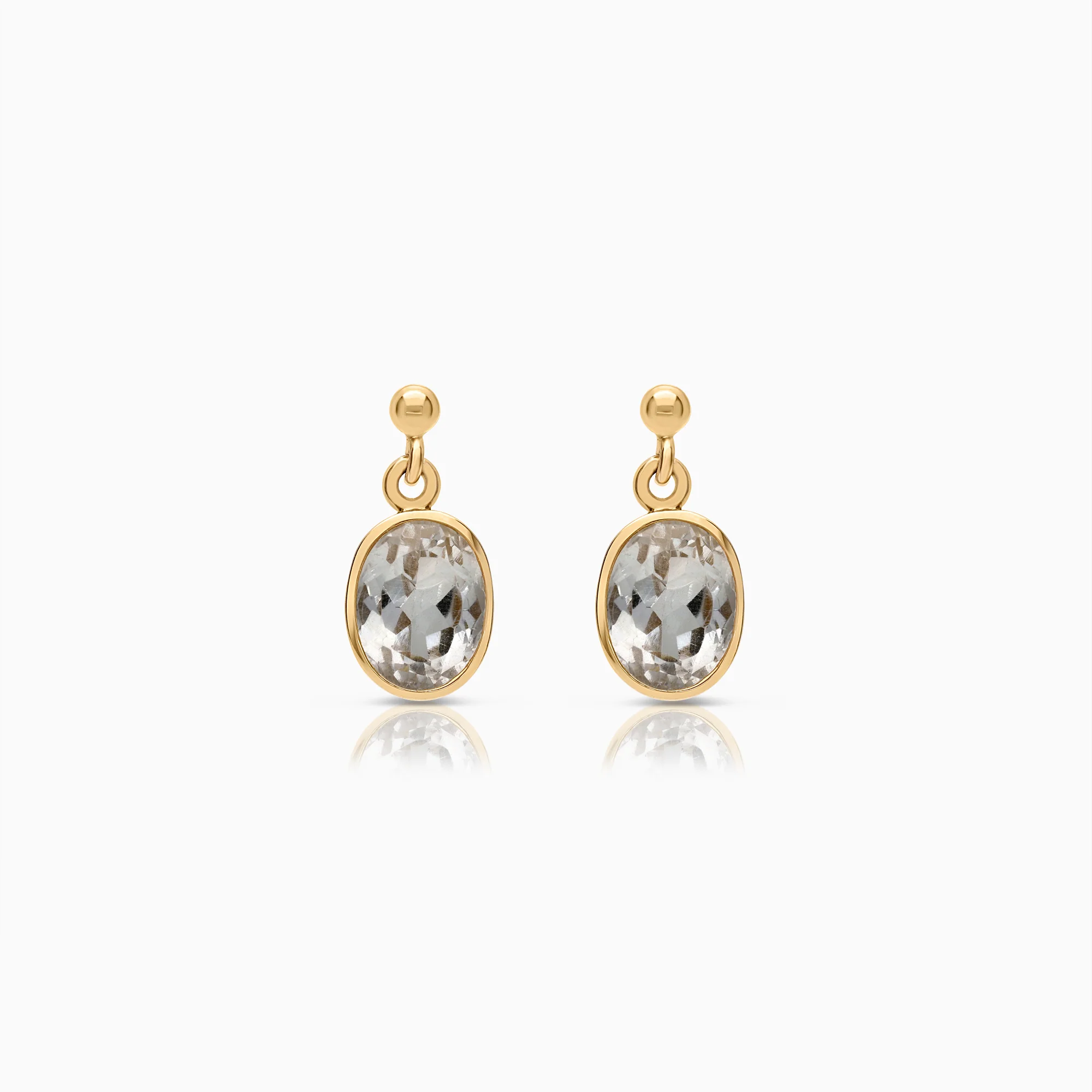 Gold earrings with white topaz 4.88g 18K gold