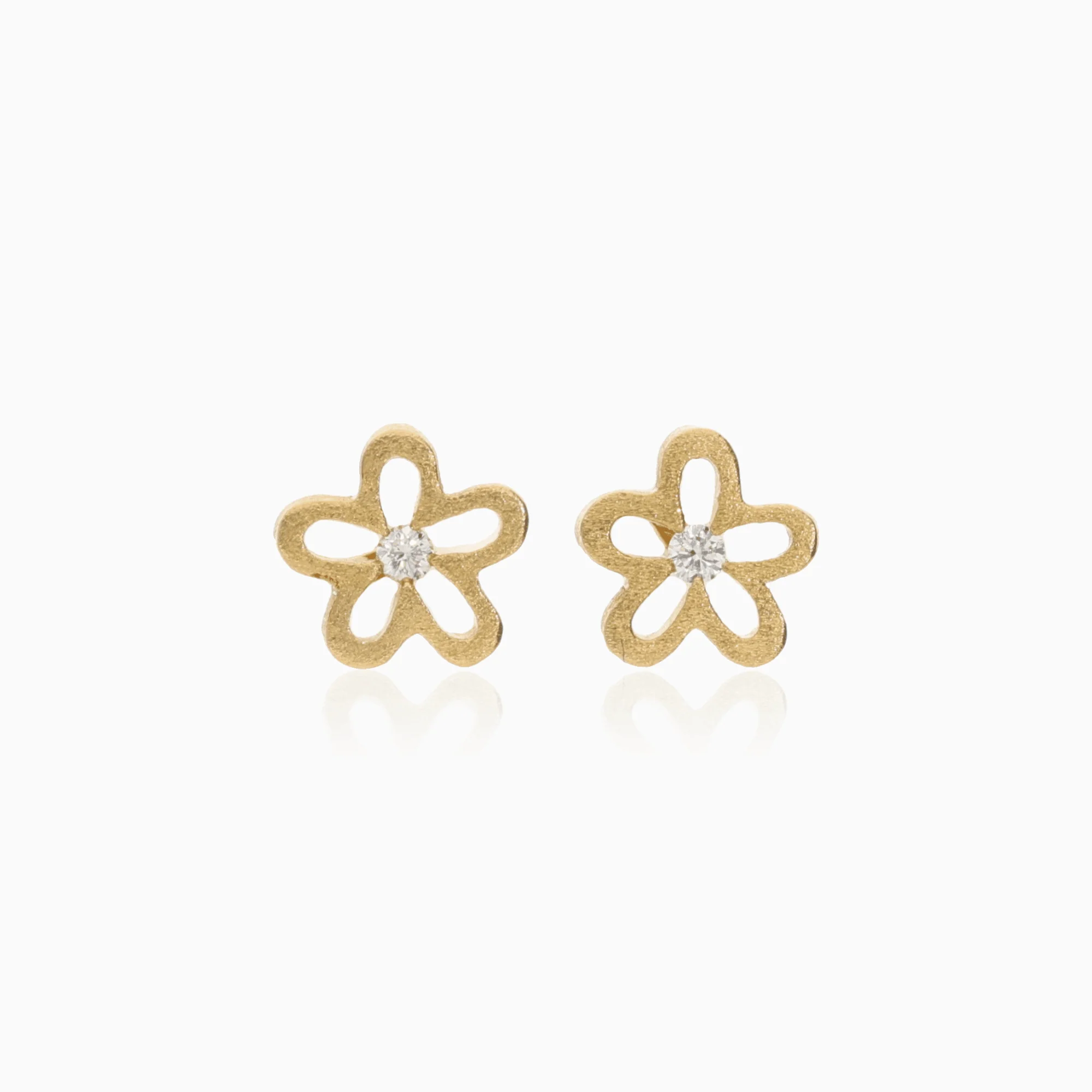 Ole Lynggaard Springtime Anemone gold earrings 2.1g 18K