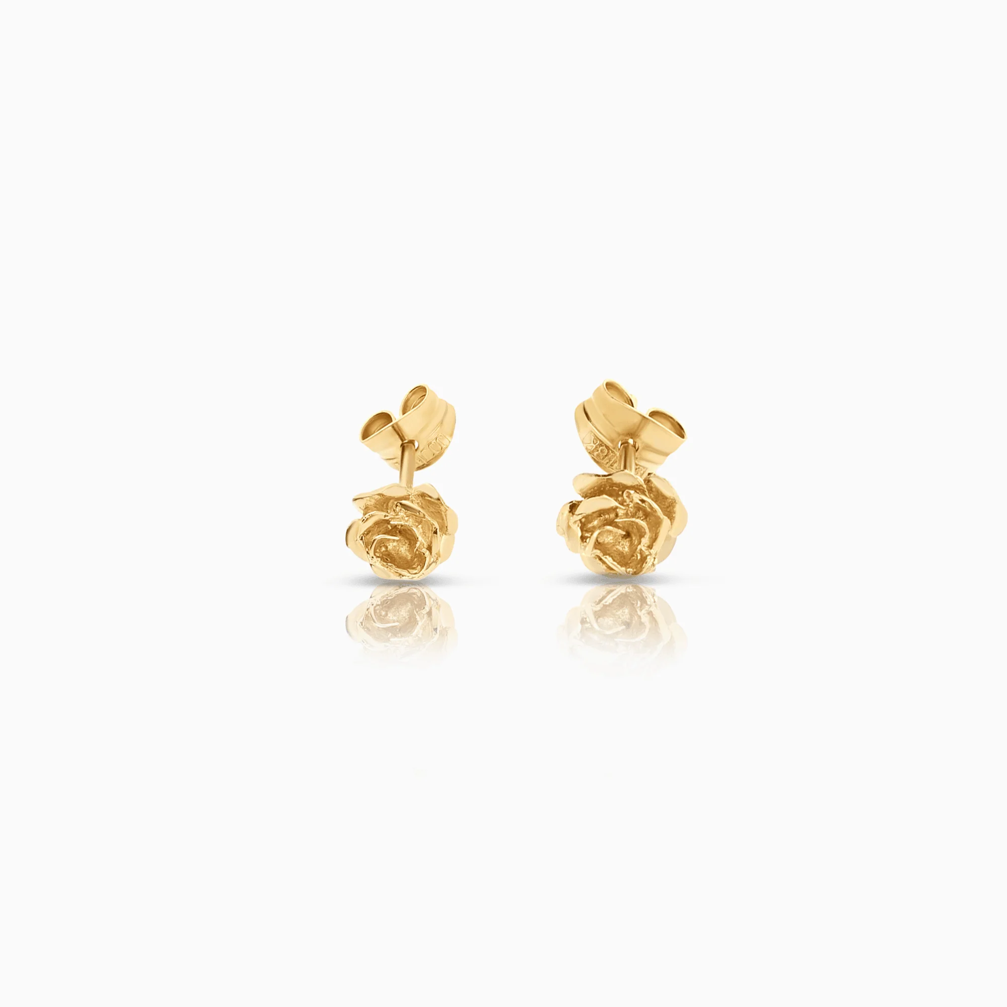 Gold earrings rose 0.96g 18K gold - Image 2