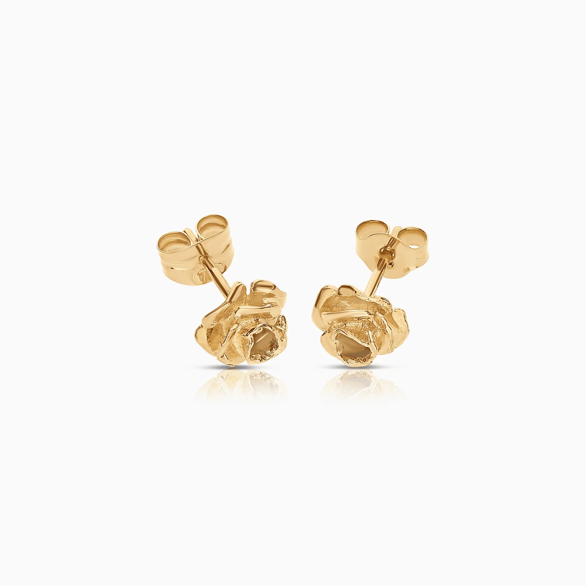 Gold earrings rose 1.00g 18K gold - Image 2