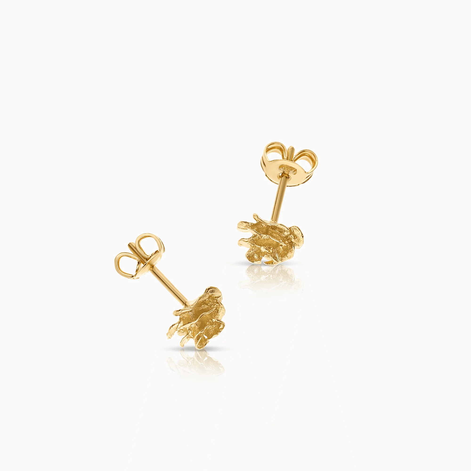 Gold earrings rose 1.11g 18K gold - Image 2