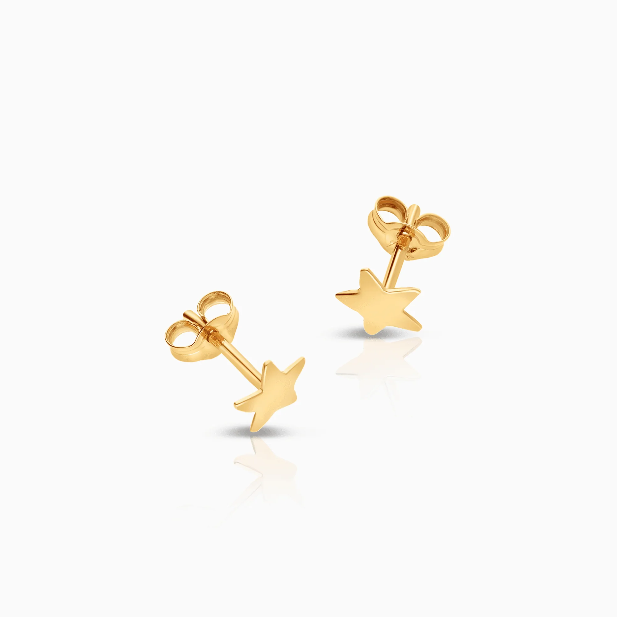 Gold Star Earrings 0.35g 18K Gold - Image 2