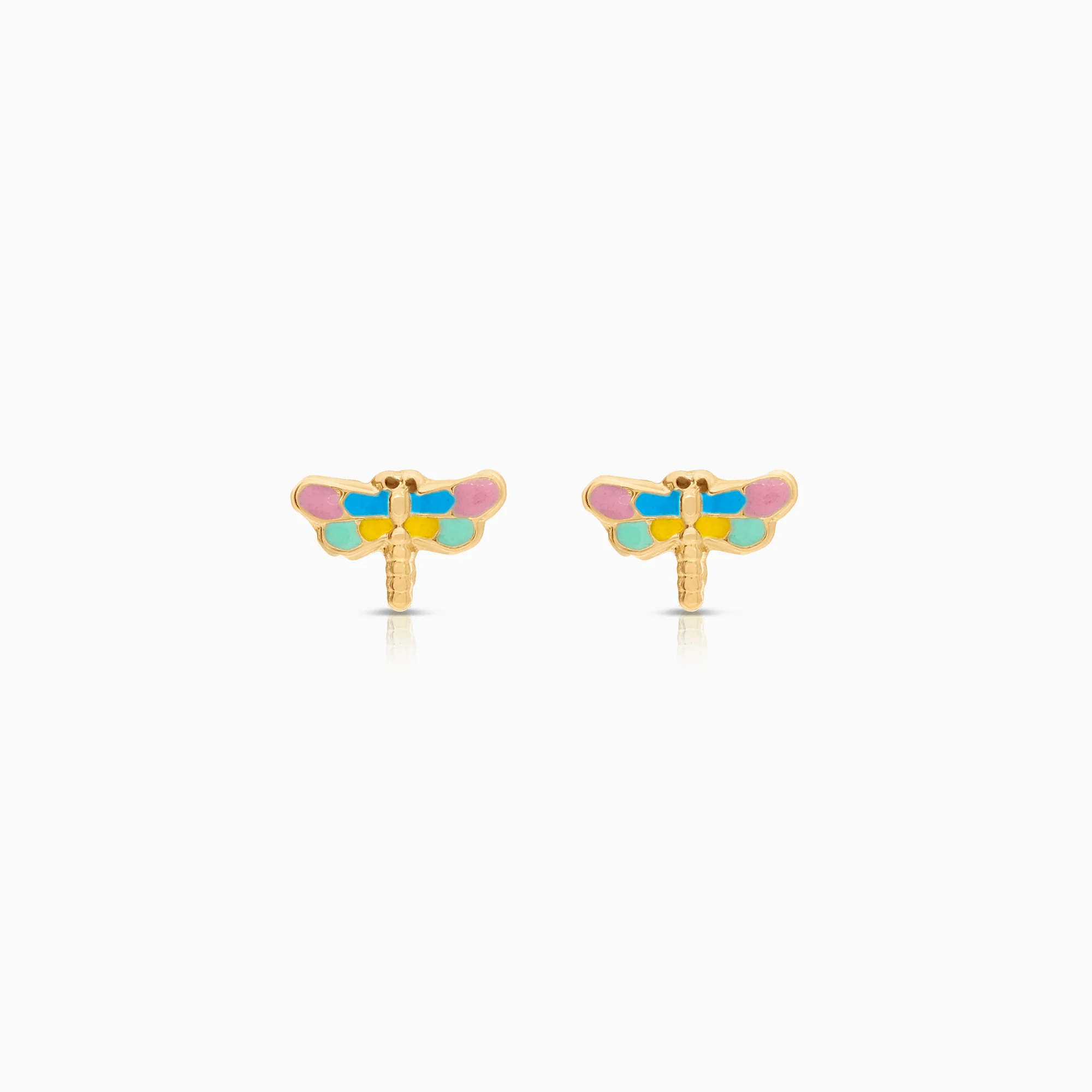 Gold dragonfly earrings 0.42g 18K gold