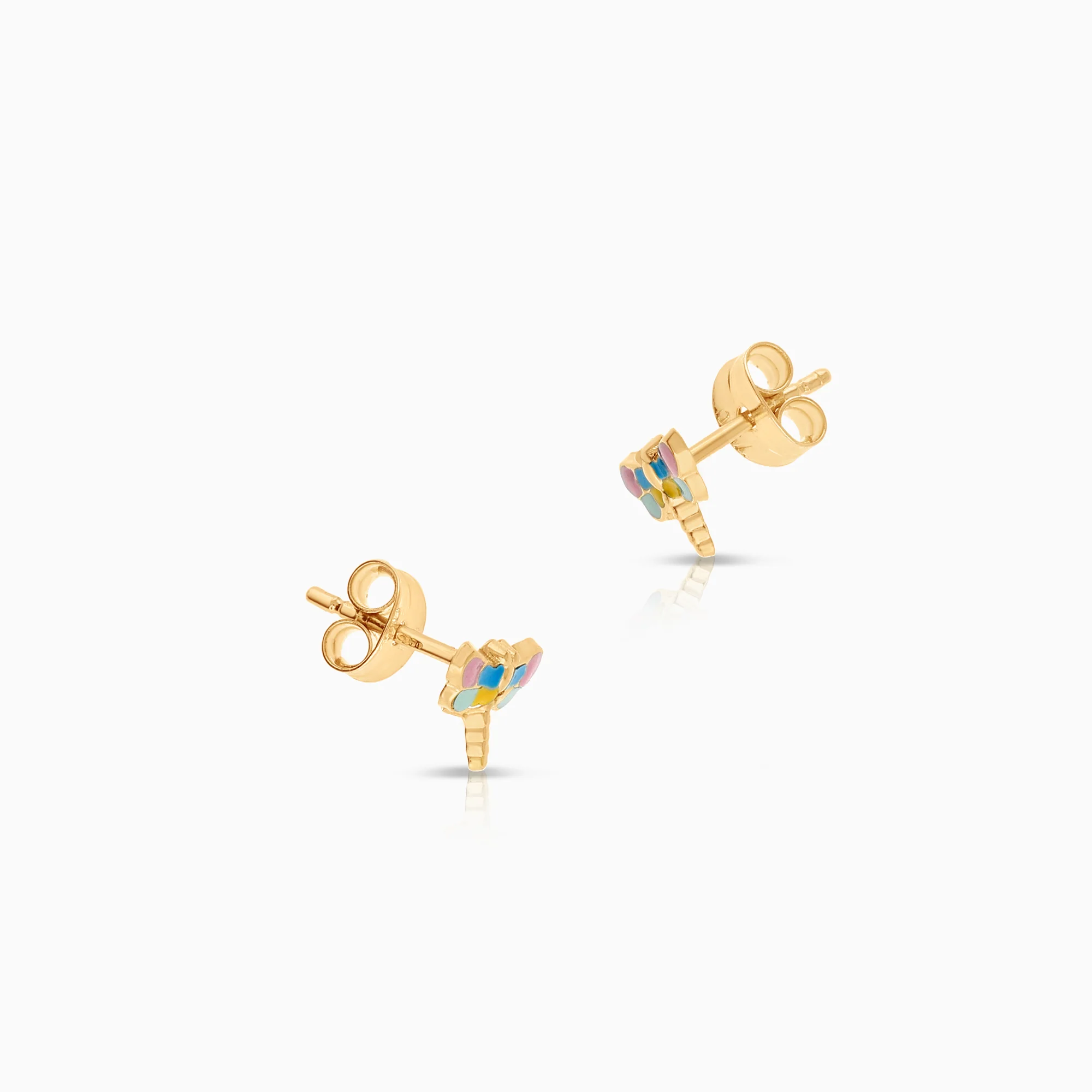 Gold dragonfly earrings 0.42g 18K gold - Image 2