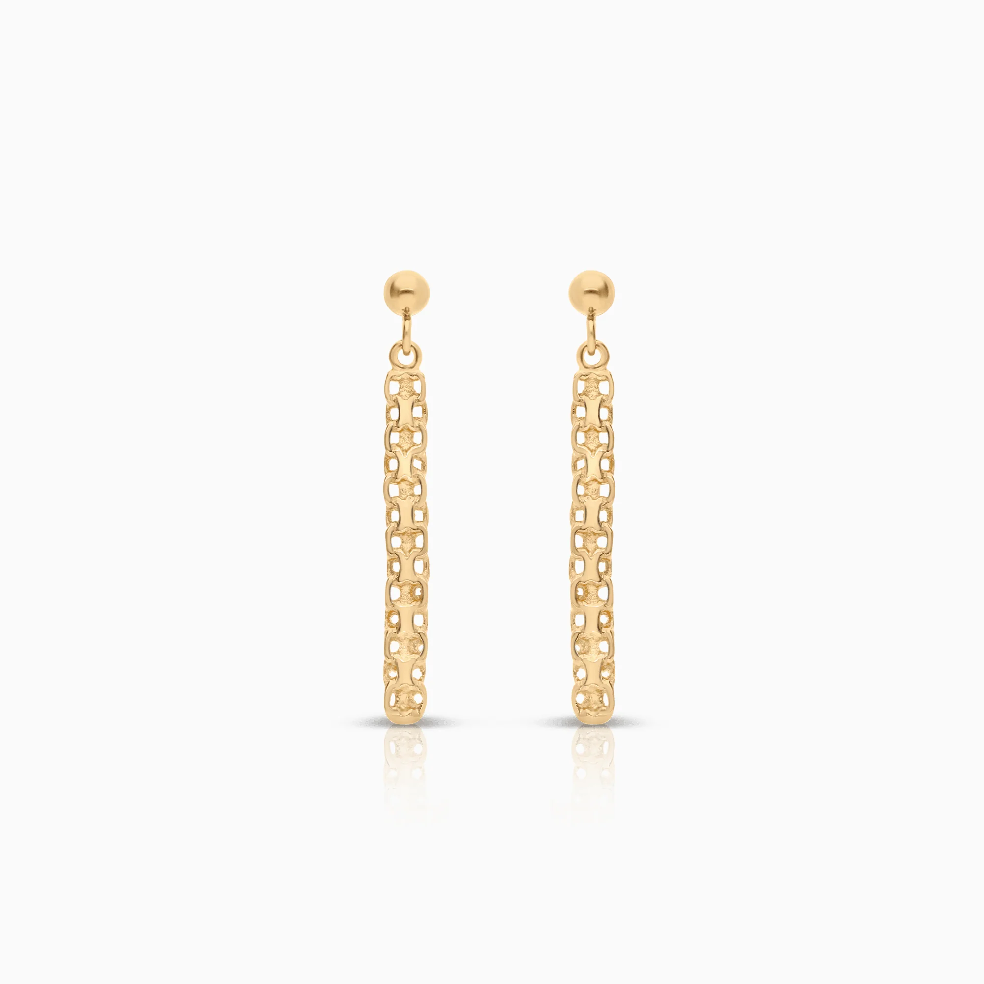 Gold earrings X-link 1.59g 18K gold