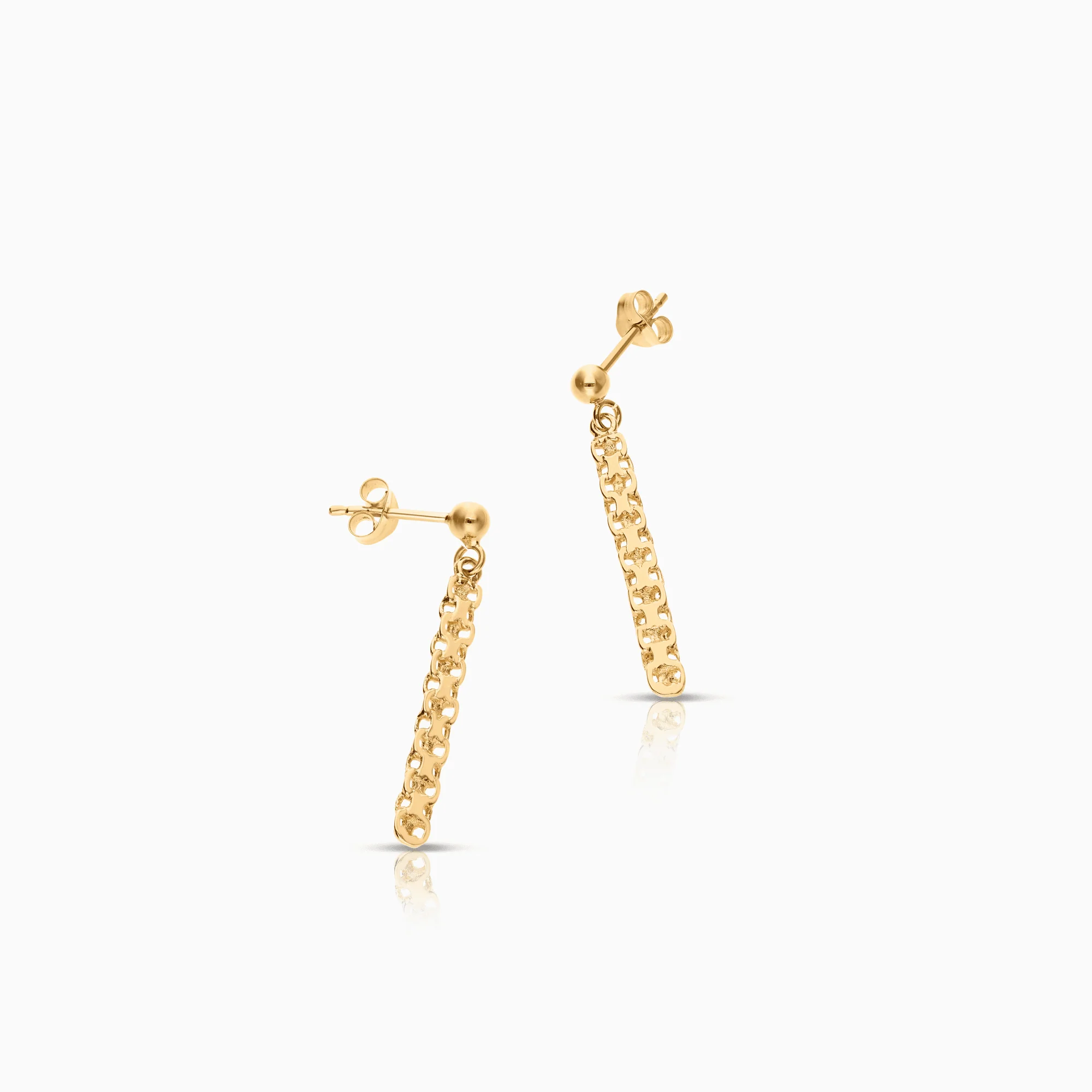 Gold earrings X-link 1.59g 18K gold - Image 2