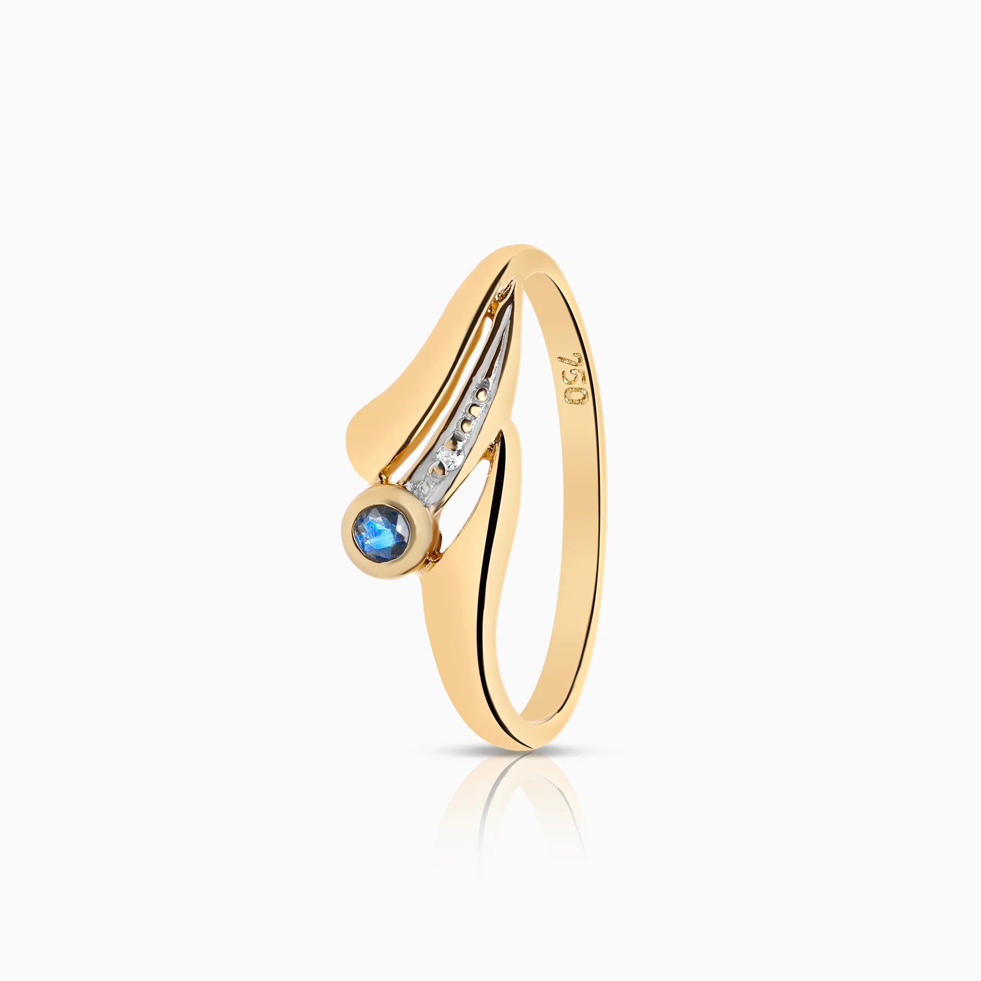 Diamond ring sapphire 0.01ct 18K gold