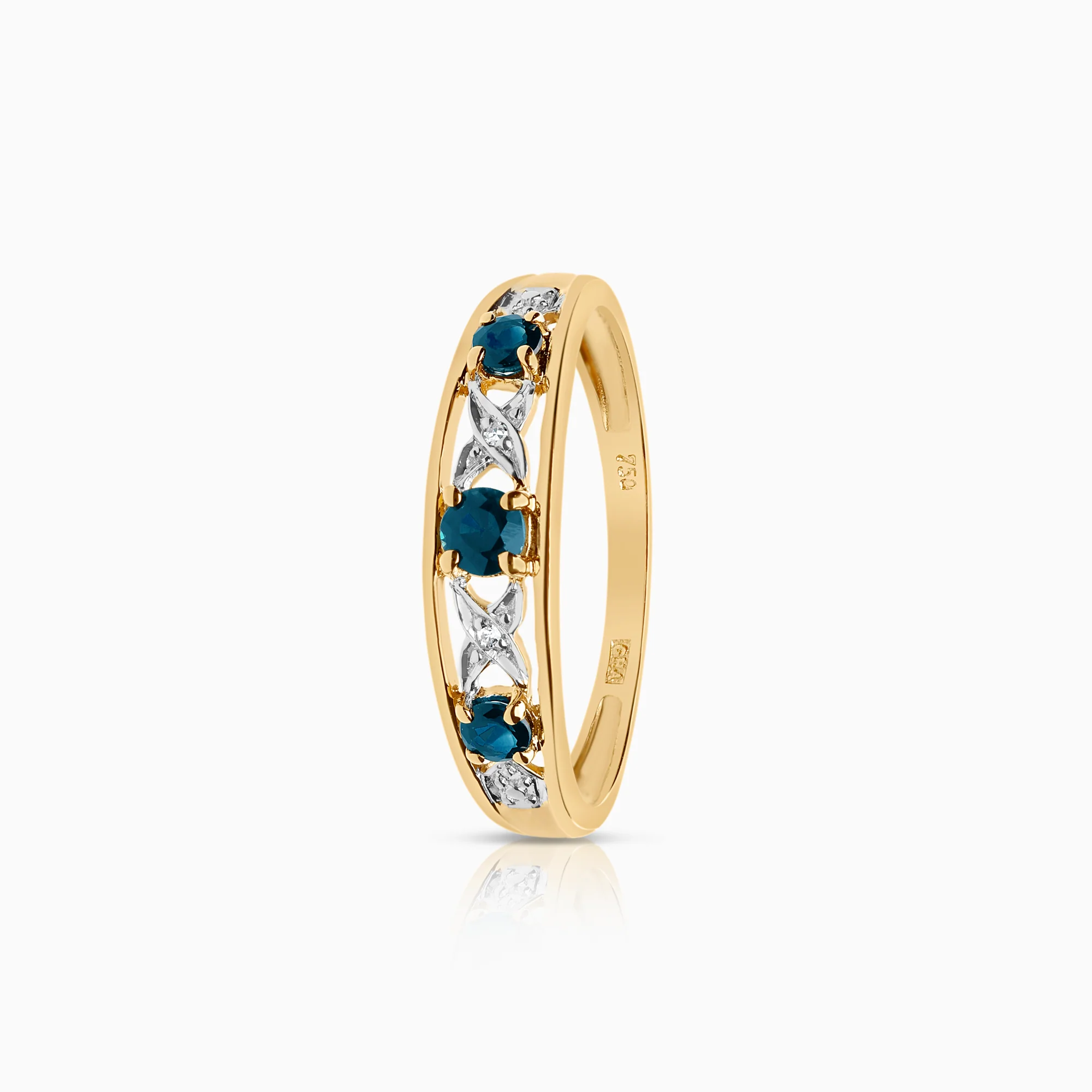 Diamond ring sapphires 0.01ct 18K gold