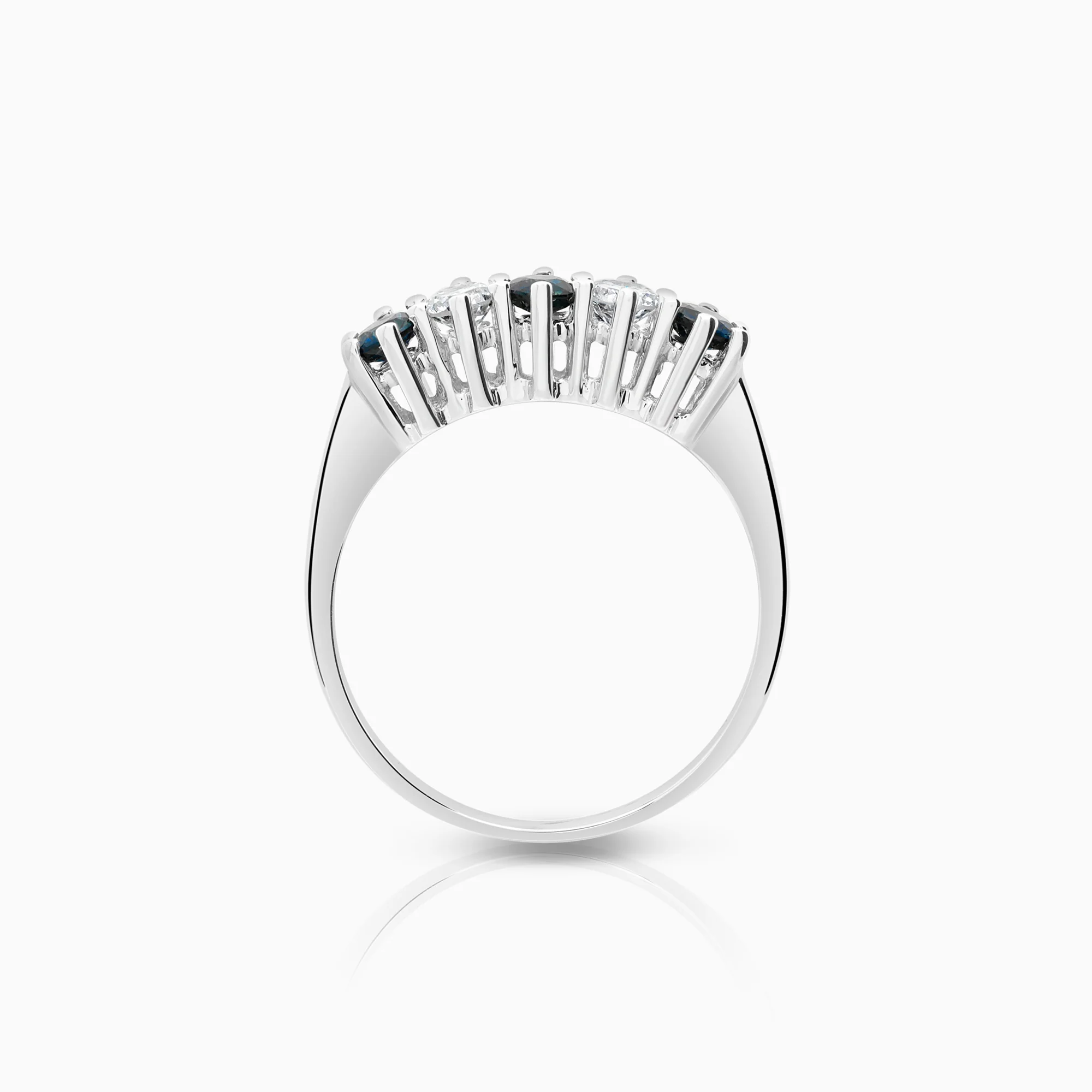 Diamond ring sapphires 0.30ct 18K white gold - Image 2