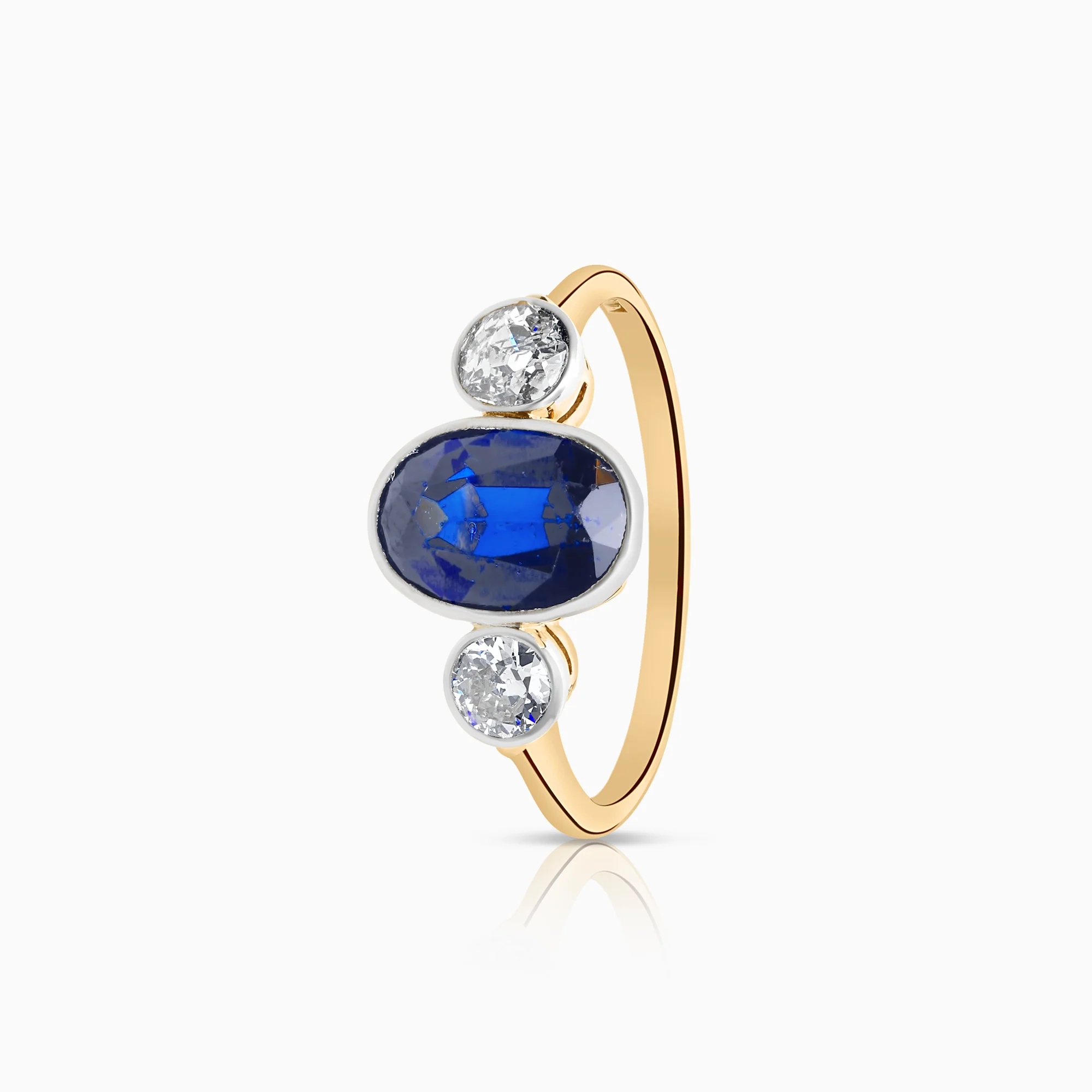 Diamond ring sapphire 0.30ct 18K gold