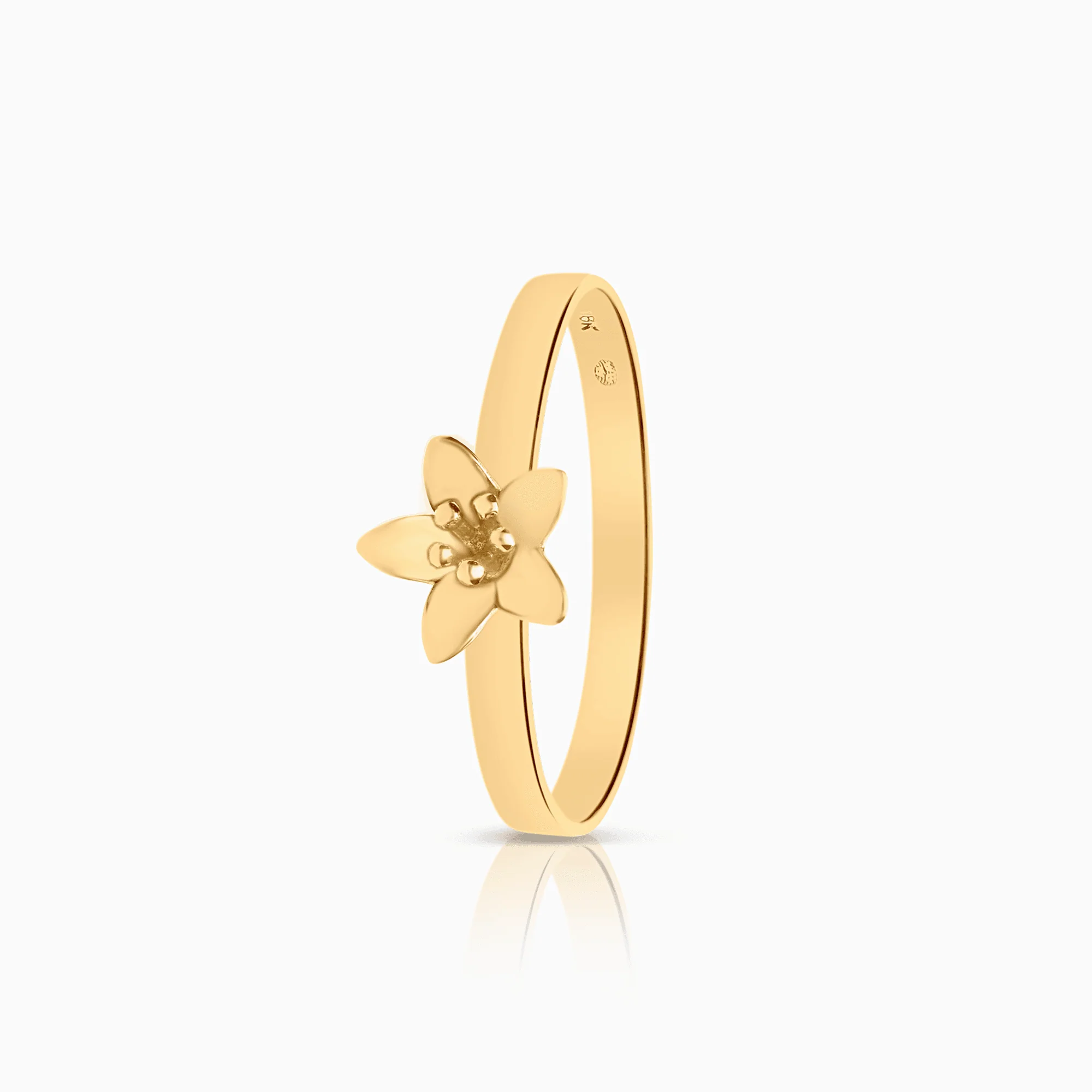 Gold ring flower 1.24g 18K gold