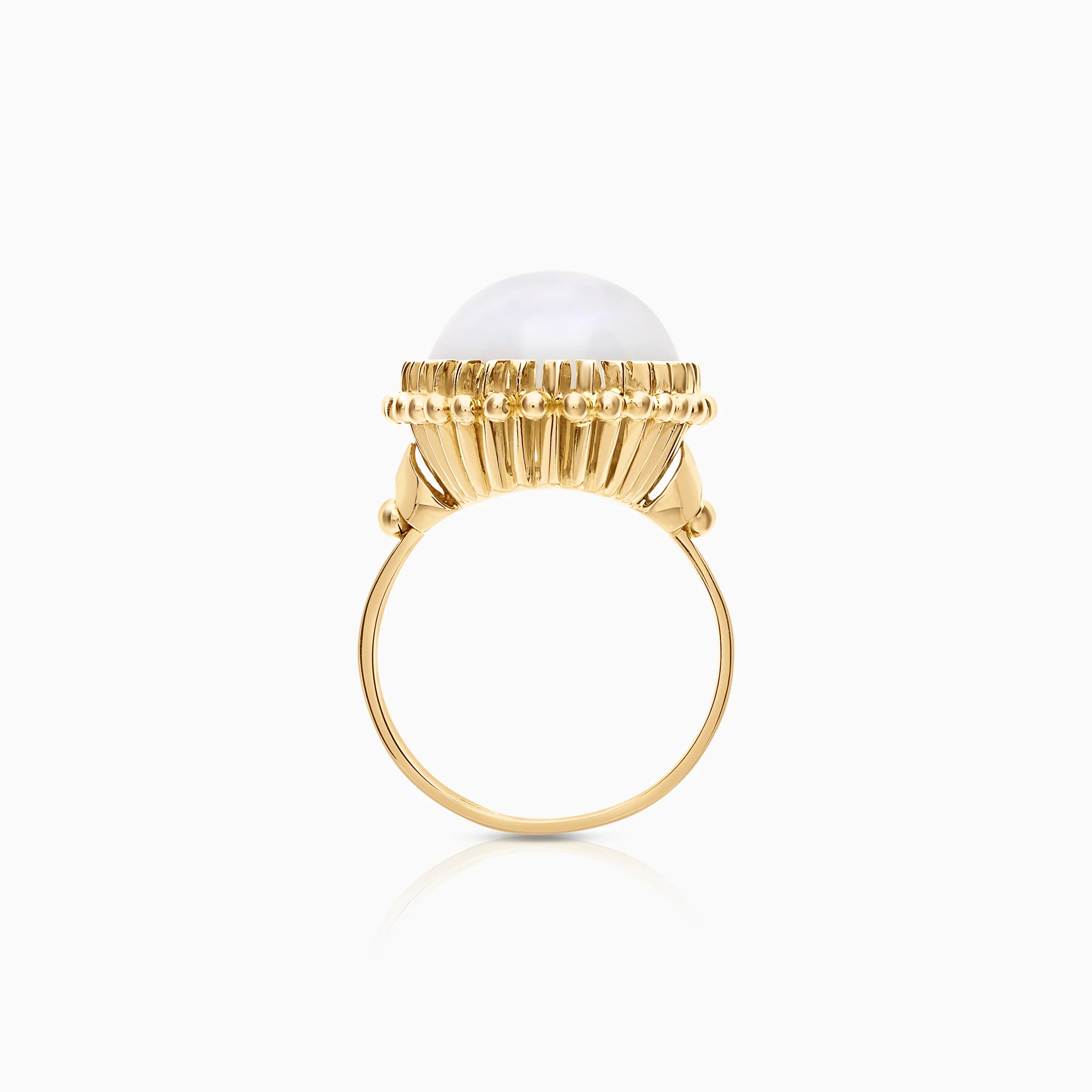 Gold ring with moonstone 8.71g 18K gold - Image 2