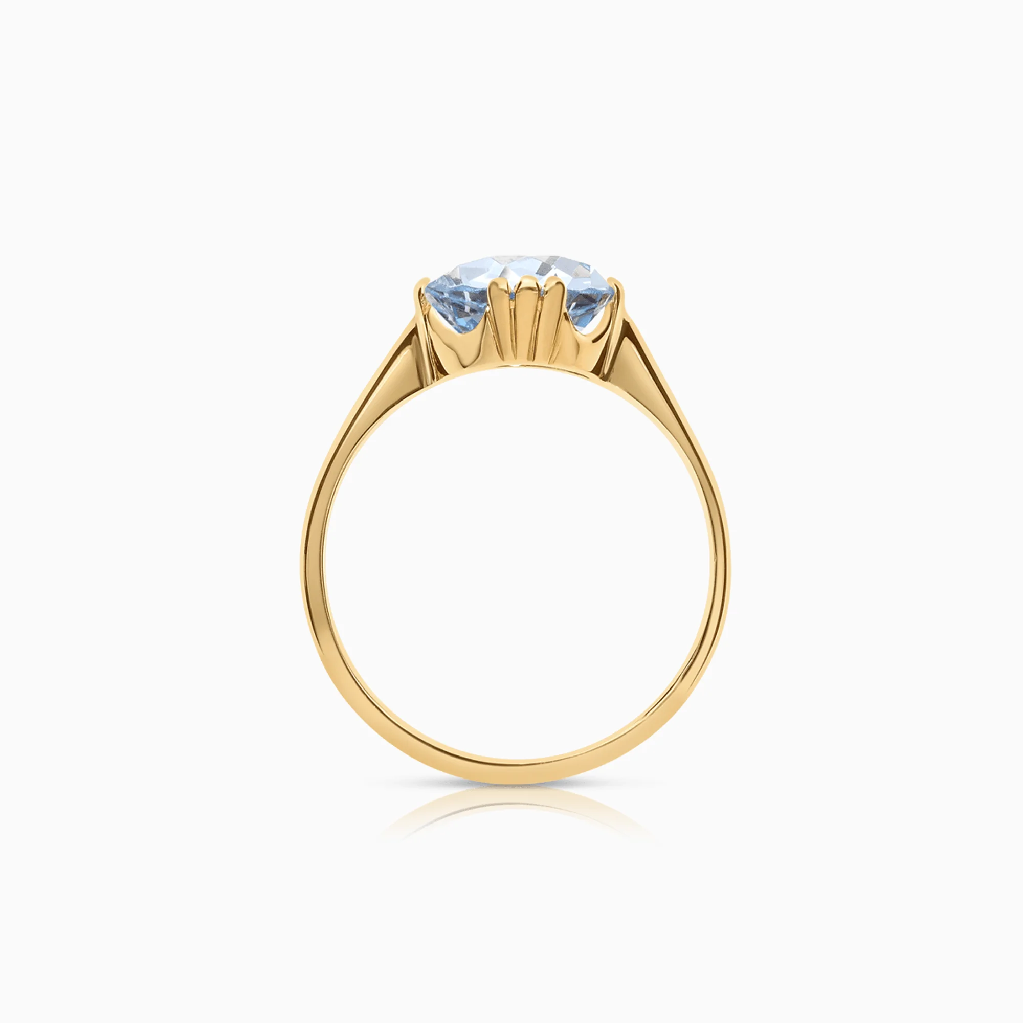 Gold ring with aquamarine 2.34g 18K gold - Image 2