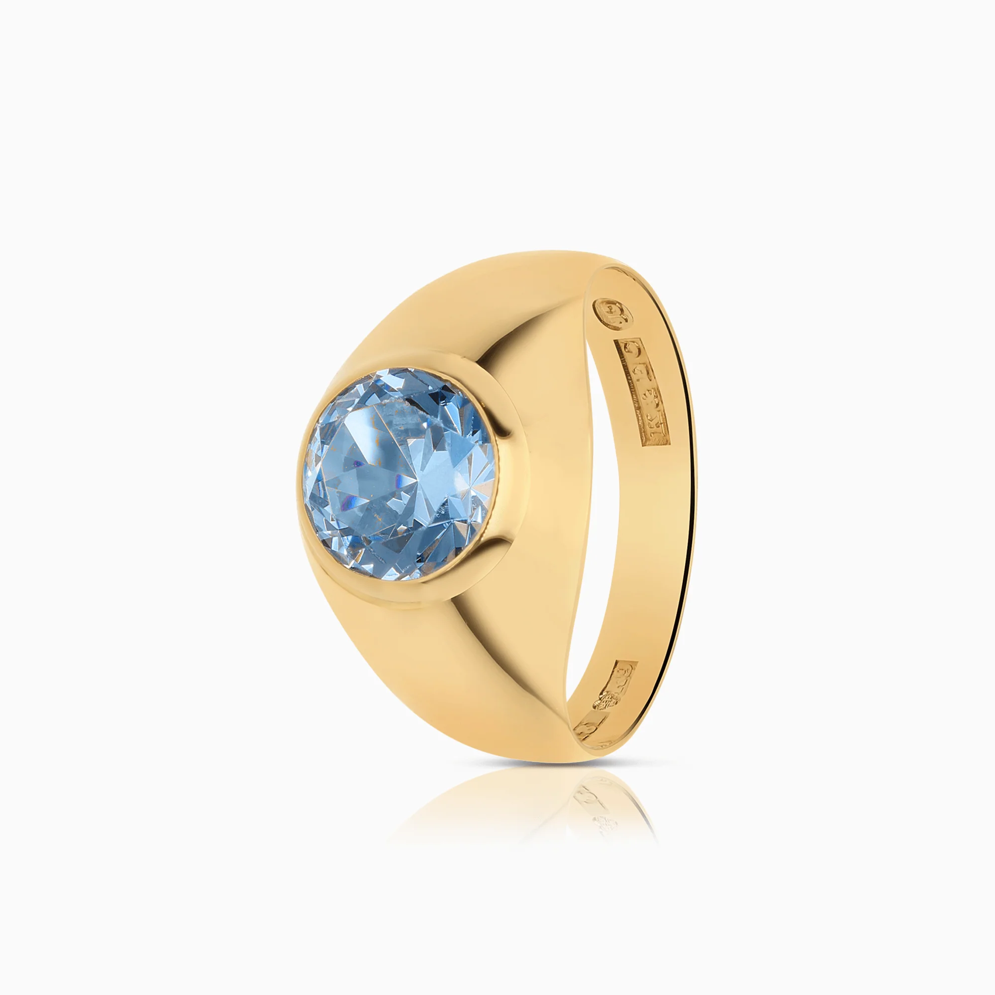 Gold ring with an aquamarine 2.50g 18K gold