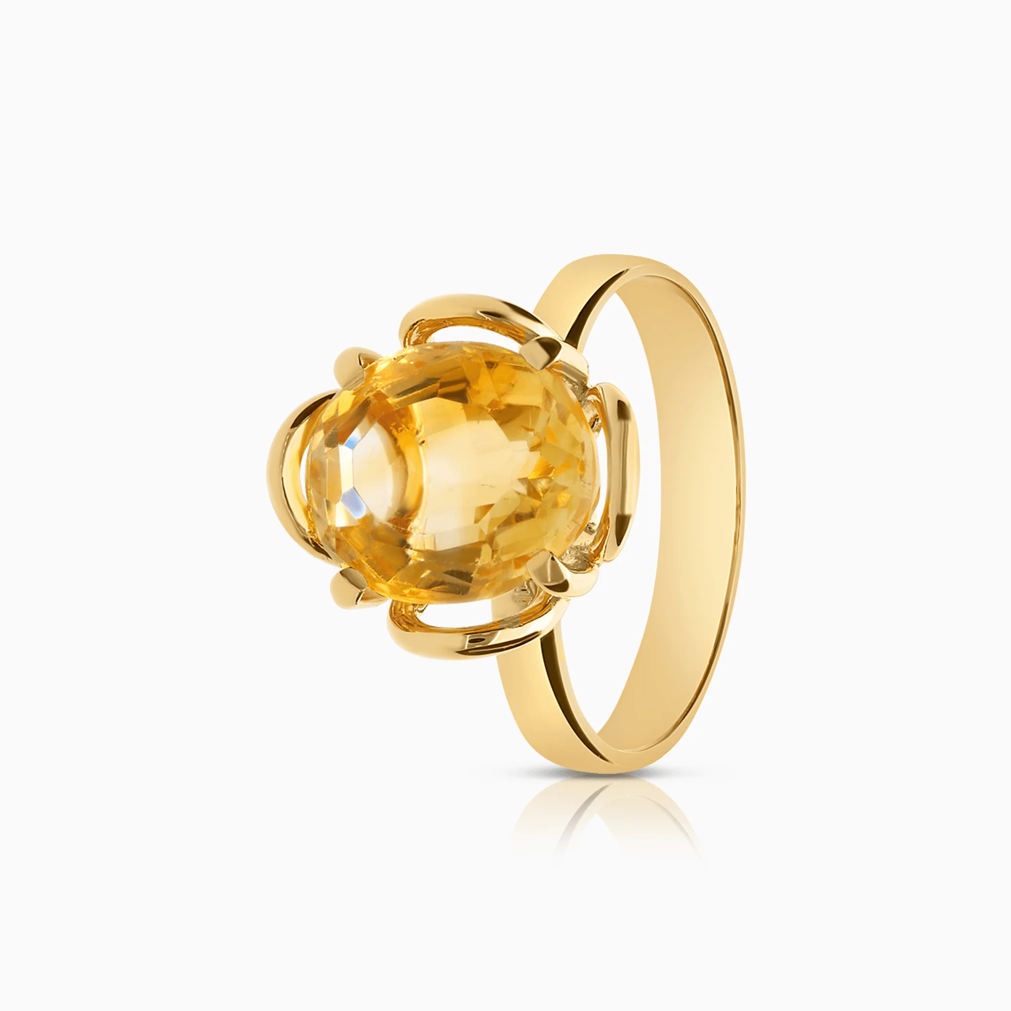 Gold ring with a citrine 4.50g 18K gold