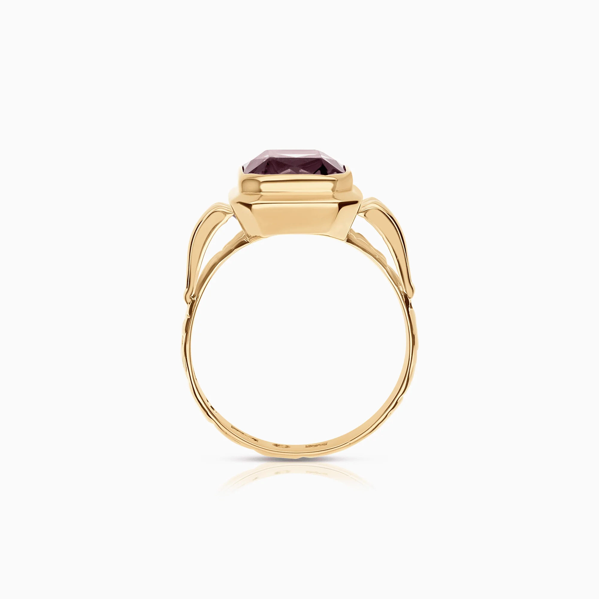 Gold ring with purple amethyst 3.24g 18K gold - Image 2