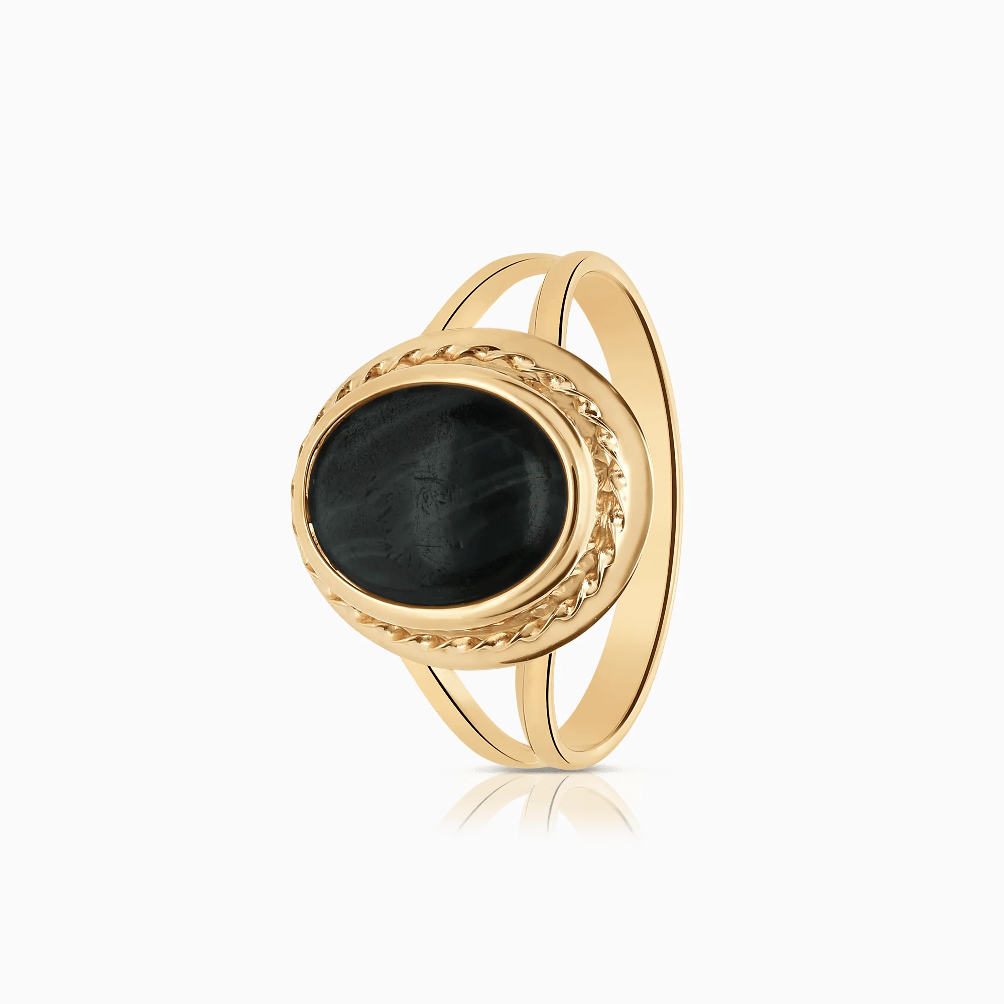 Gold ring with malachite 1.97g 18K gold