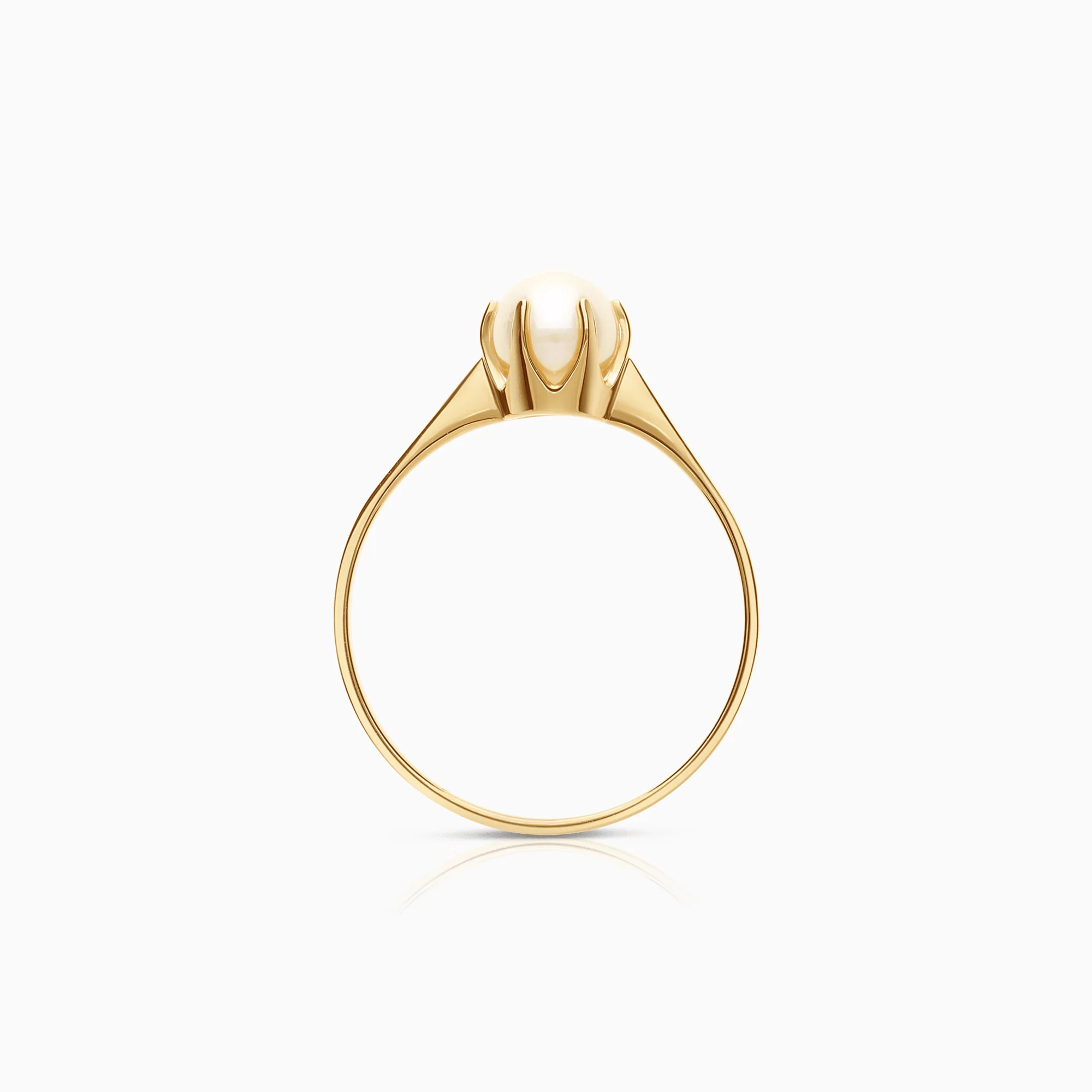 Gold Ring with Pearl 1.80g 18K Gold - Image 2