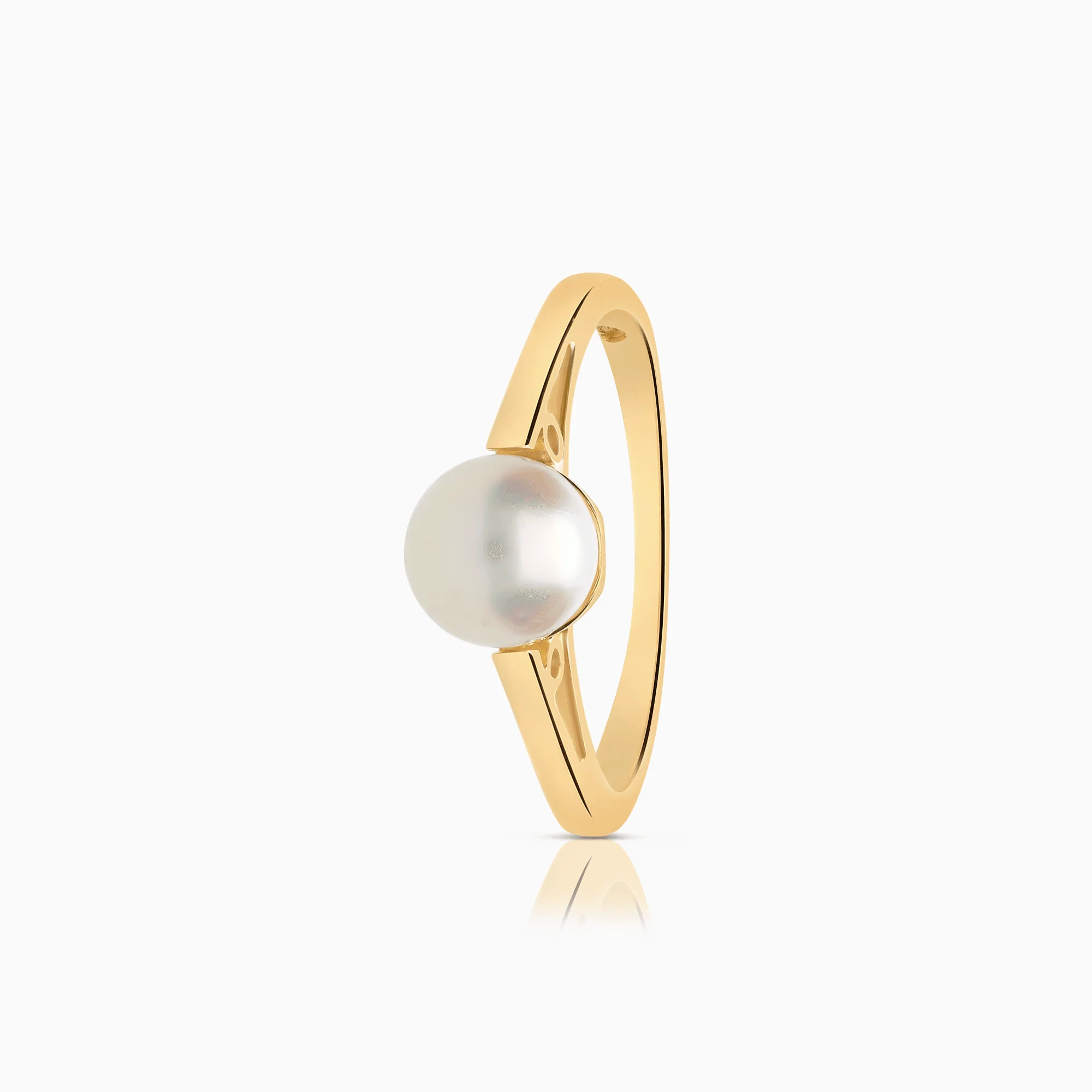 Gold Ring with Pearl 2.58g 18K Gold