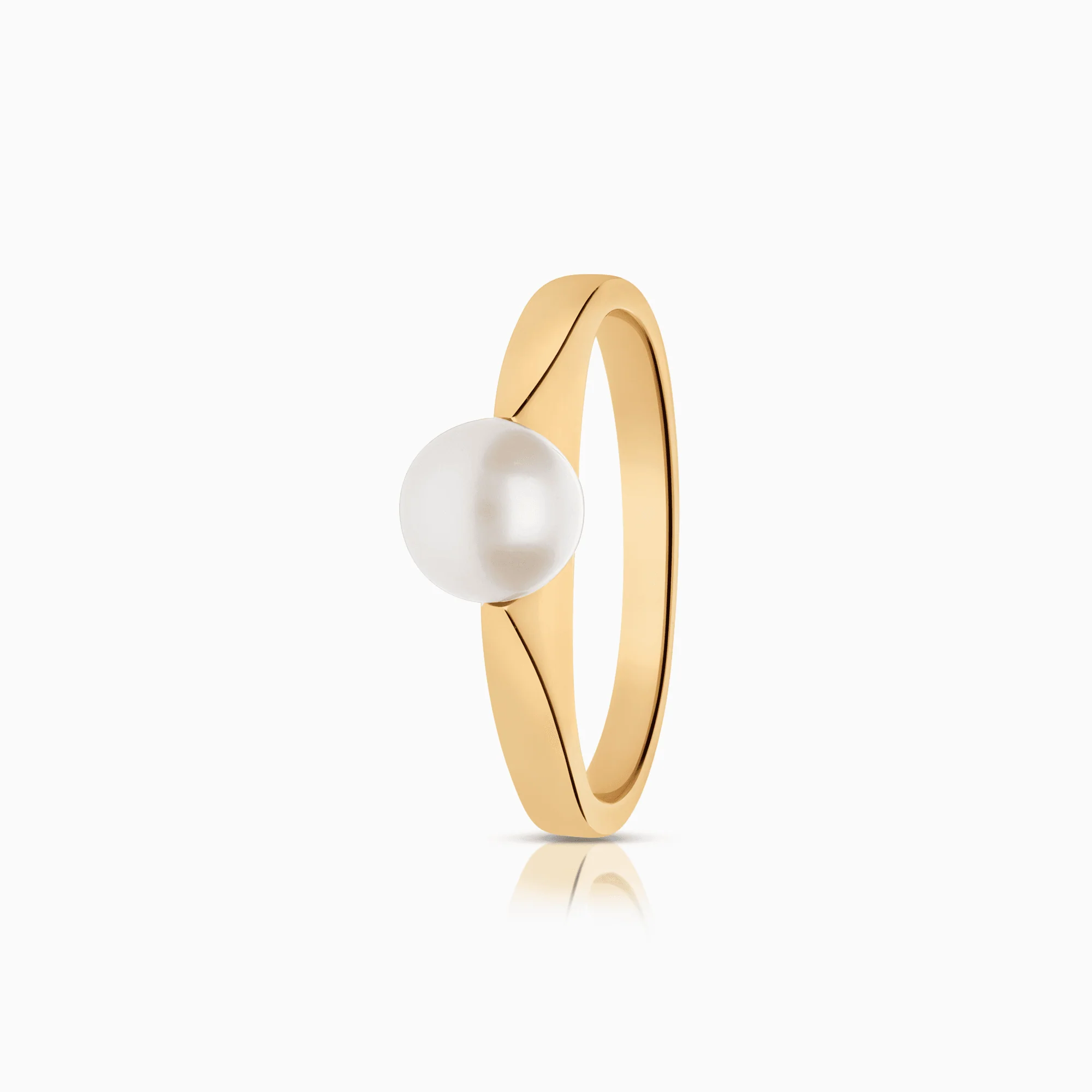 Gold ring with pearl 3.35g 18K gold