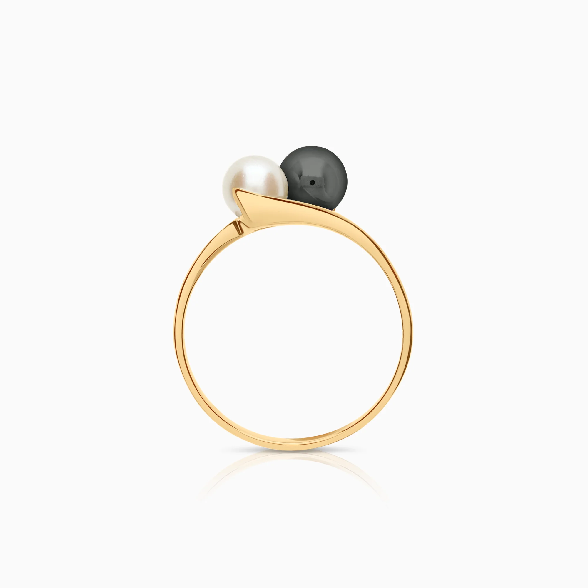 Gold ring with pearl and hematite 1.35g 18K gold - Image 2