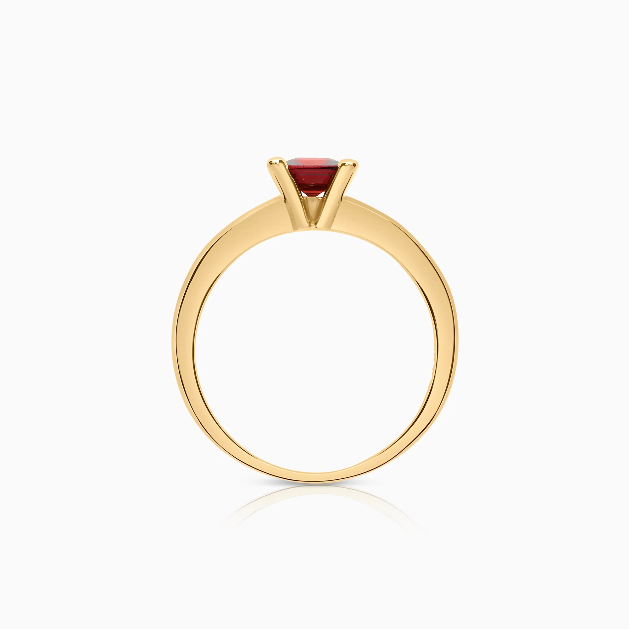 Gold ring with red garnet 4.59g 18K gold - Image 2