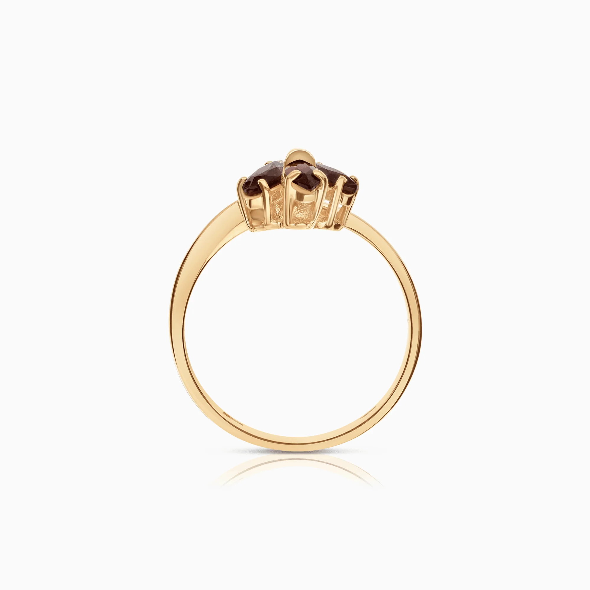 Gold ring with red garnets 3.0g 18K gold - Image 2