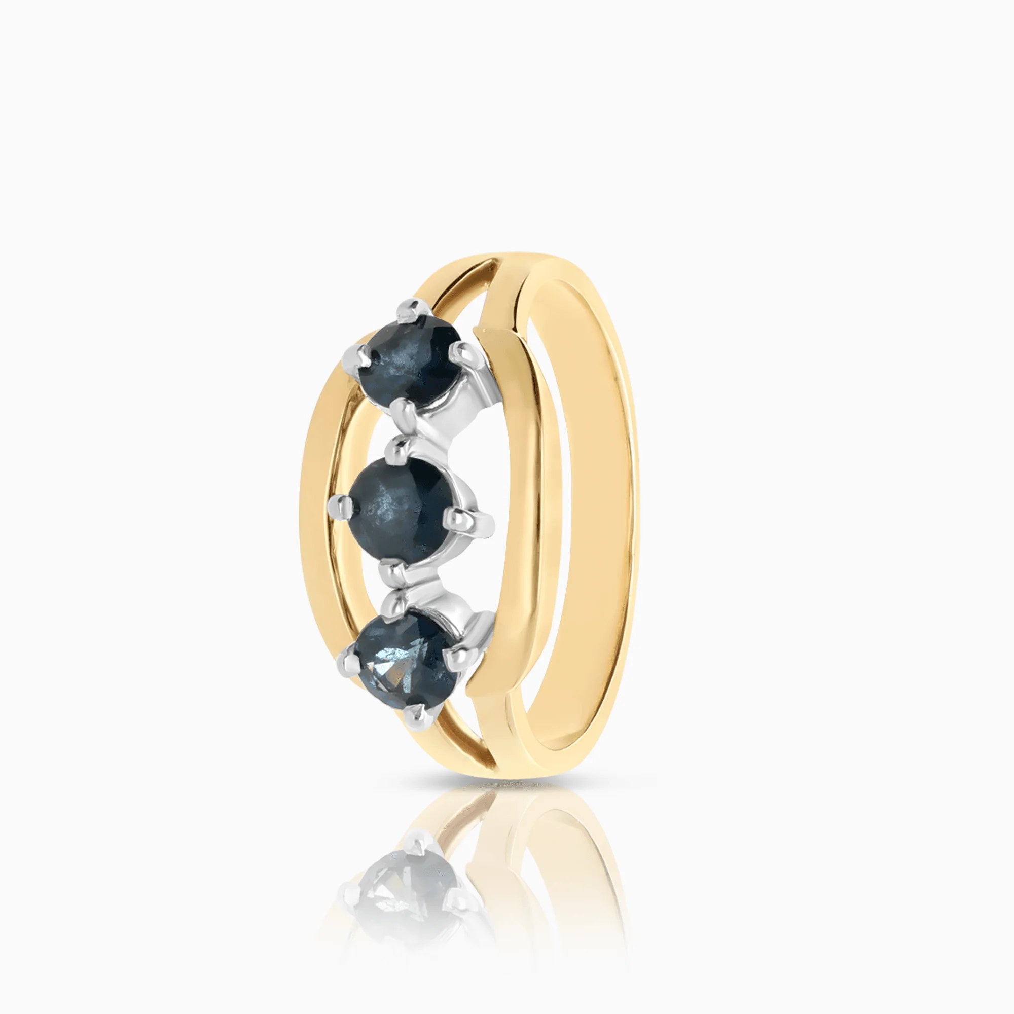 Gold ring with sapphires 3.80g 18K