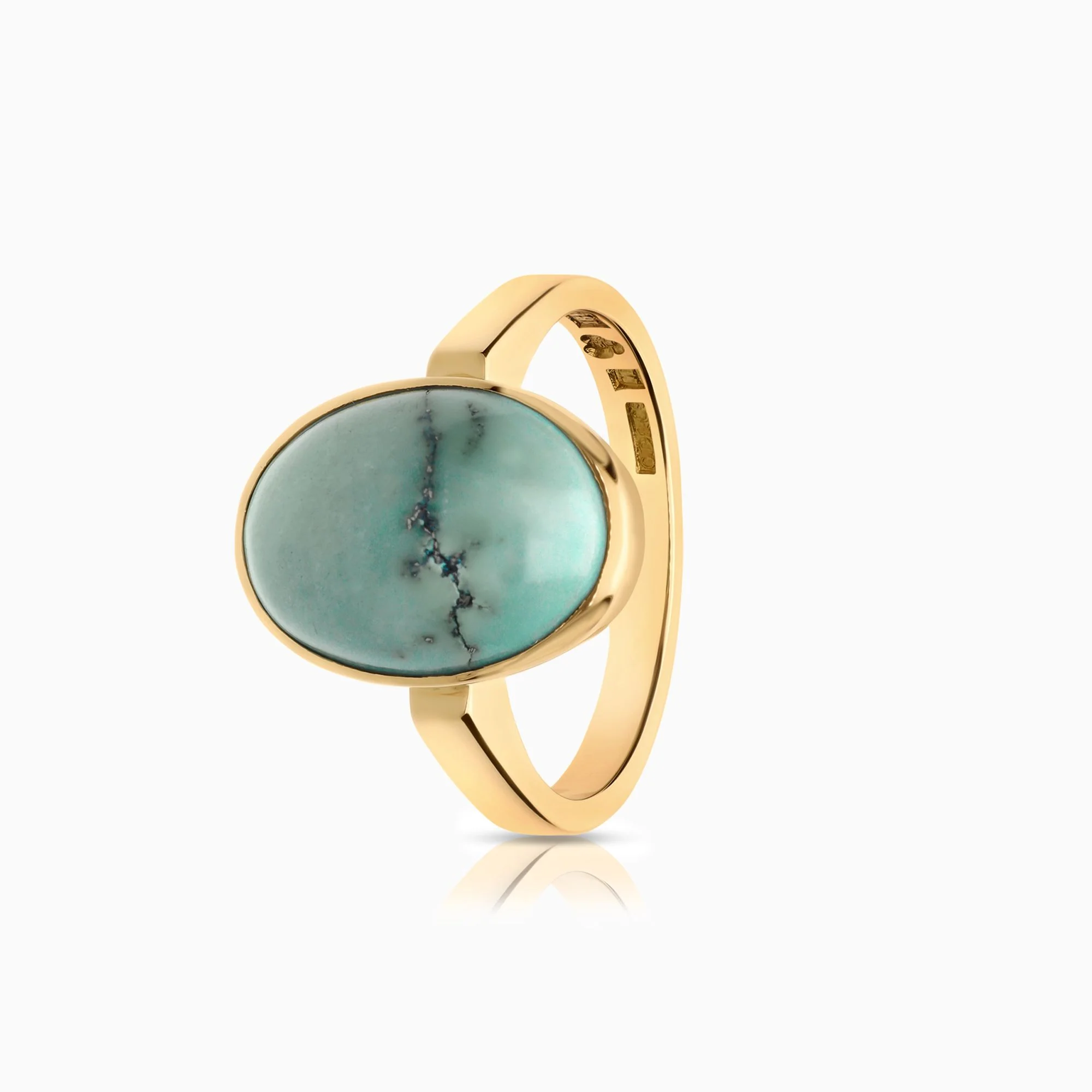Gold ring with turquoise 4.64g 18K gold