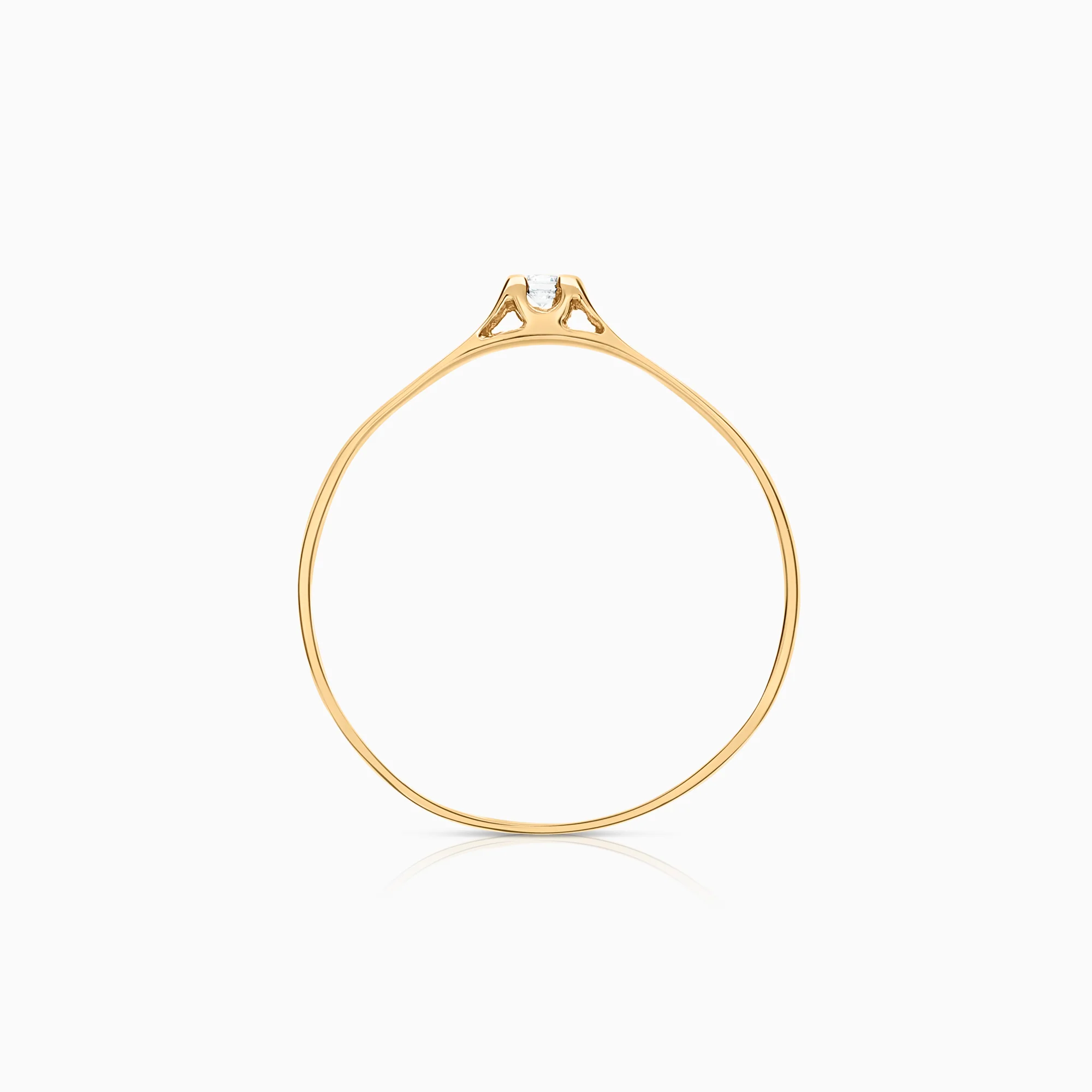 Gold ring with white cubic 0.89g 18K gold - Image 2