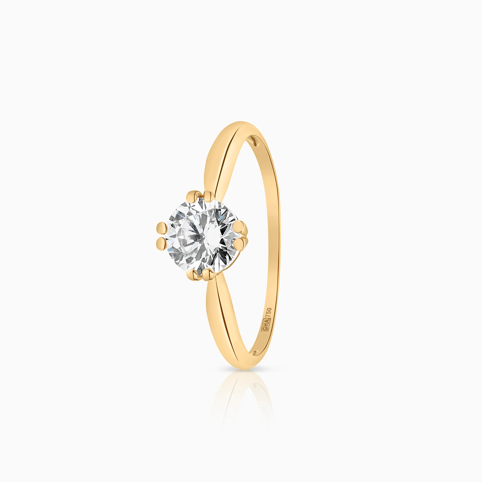 Gold ring with white cubic 1.50g 18K gold