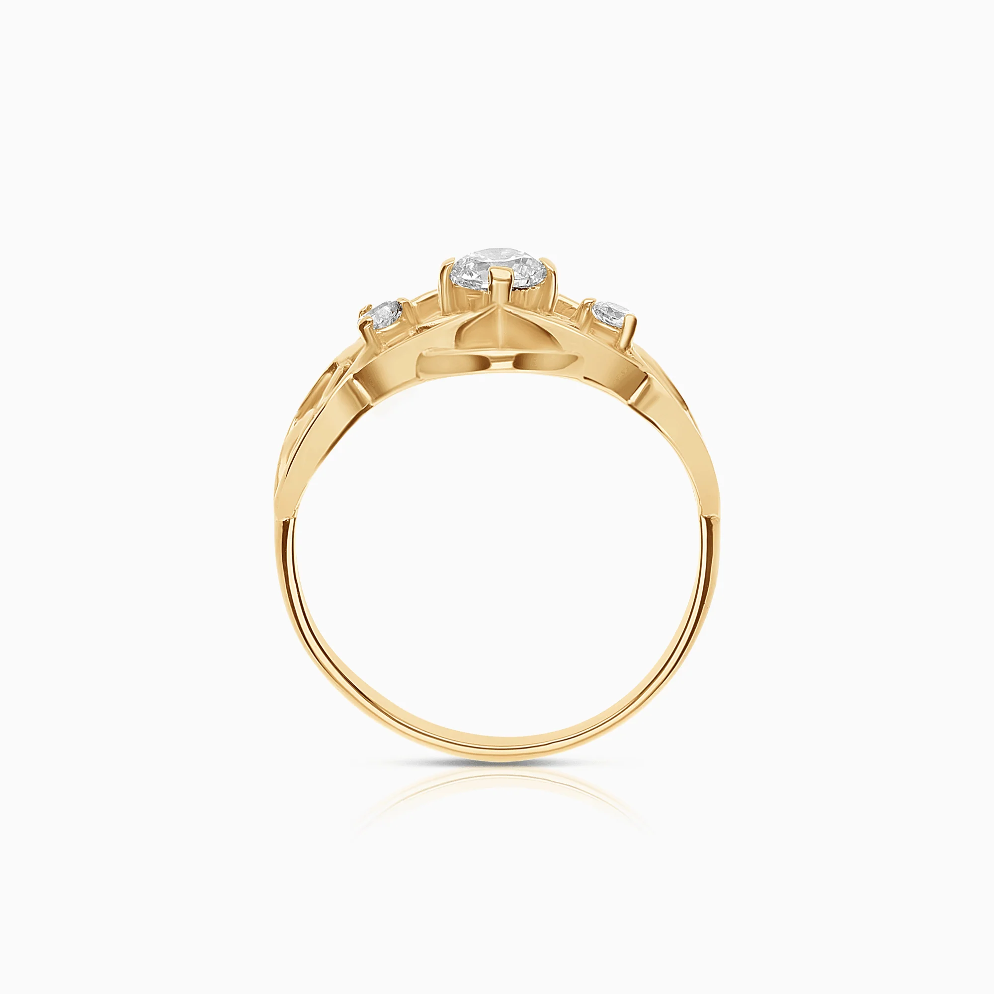 Gold ring with white cubic 2.93g 18K gold - Image 2