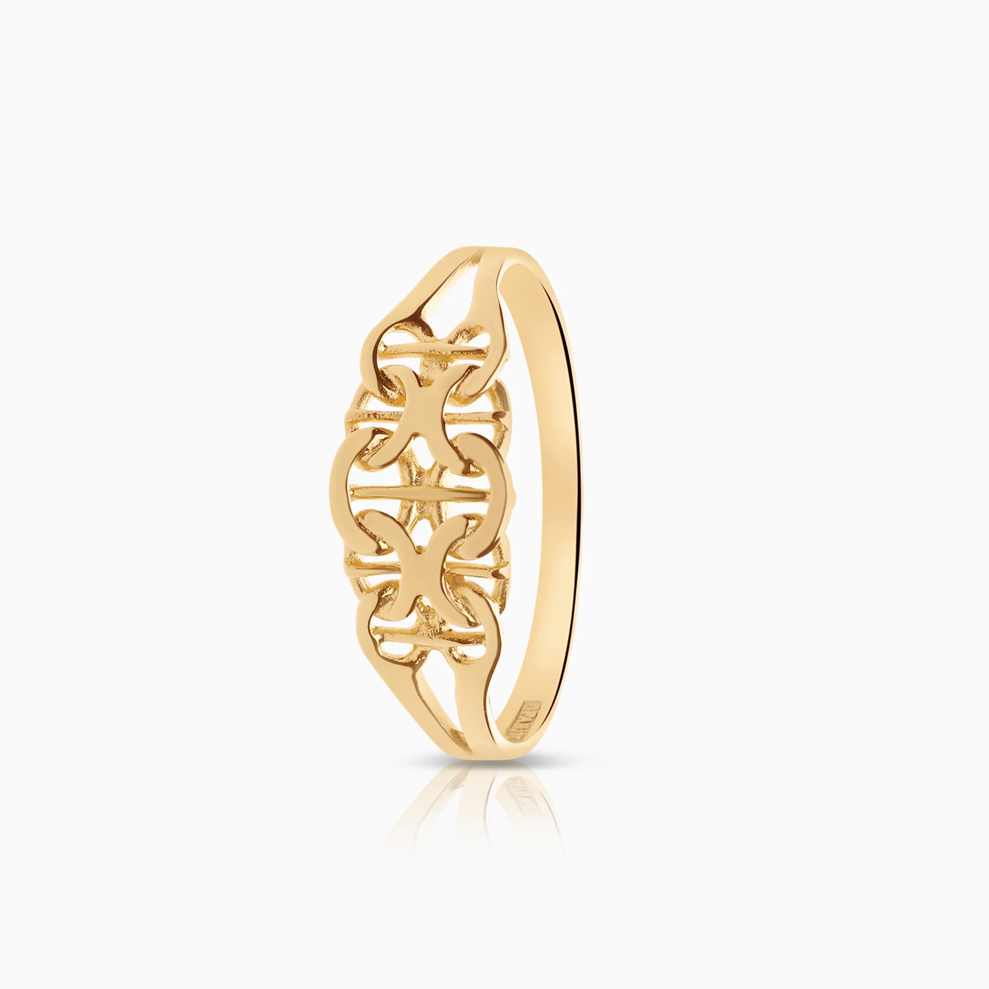 Gold ring X-link with bar 1.55g 18K gold