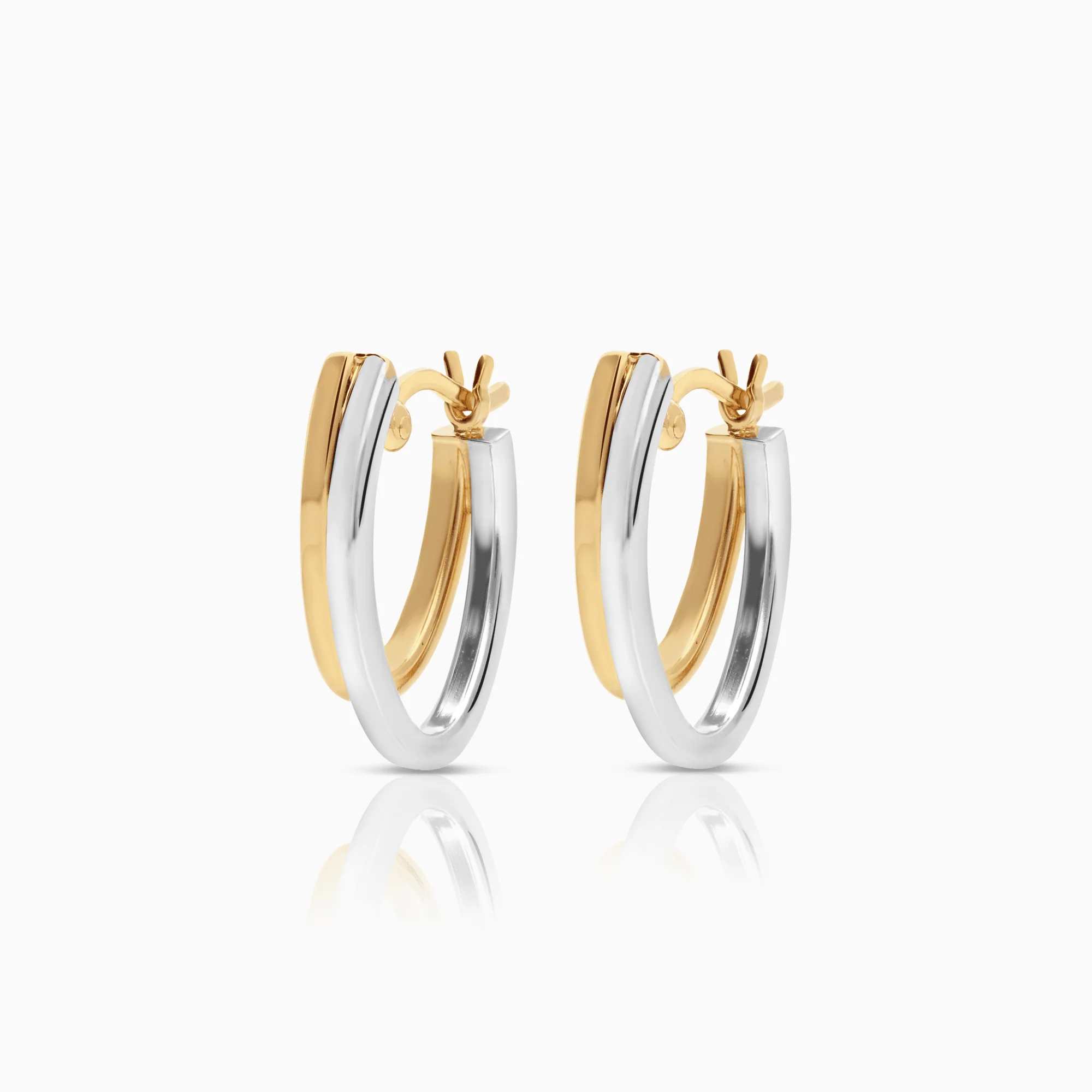 Gold Earrings 1.87g 18K White/Yellow Gold