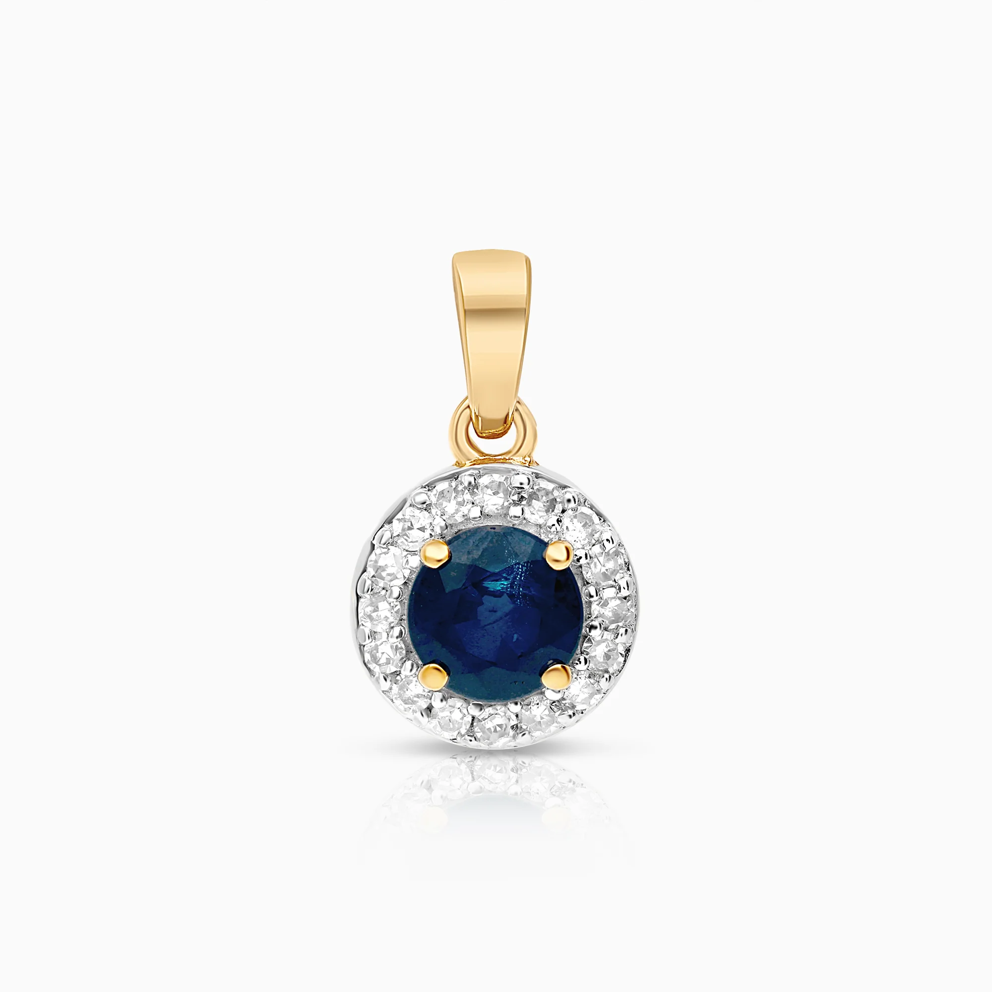 Halo diamond pendant 0.08ct 18K gold