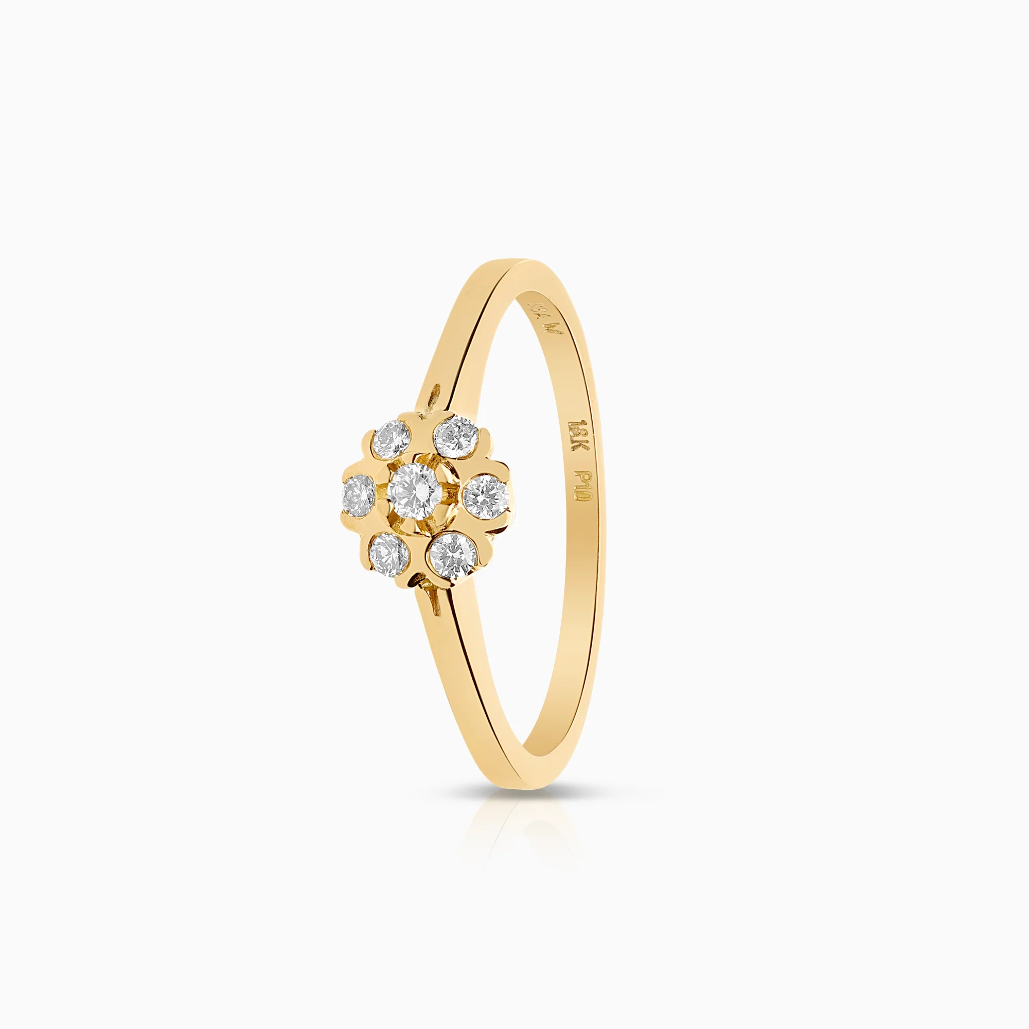 Halo diamond ring 0.10ct 18K gold