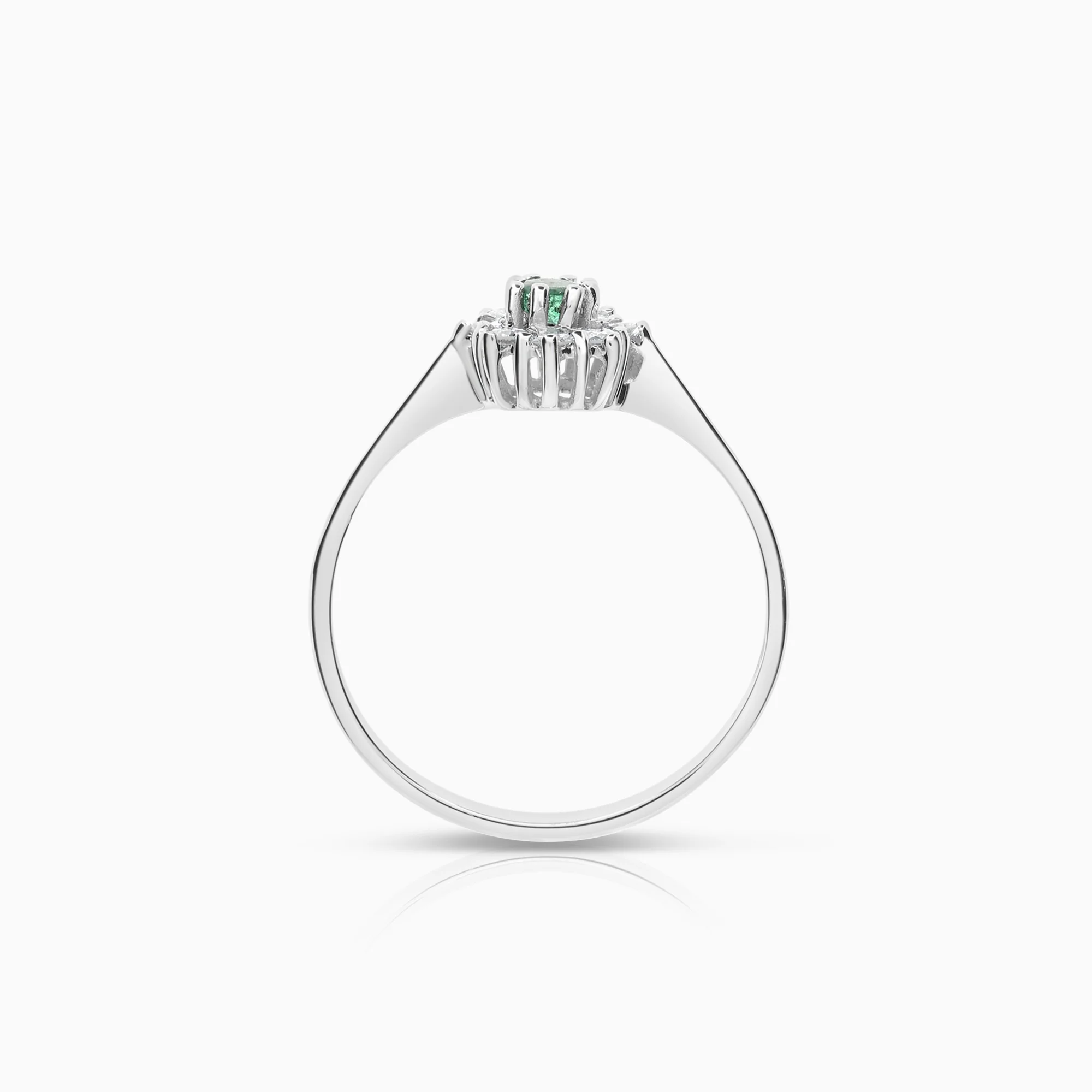 Halo diamond ring 0.16ct 18K white gold - Image 2