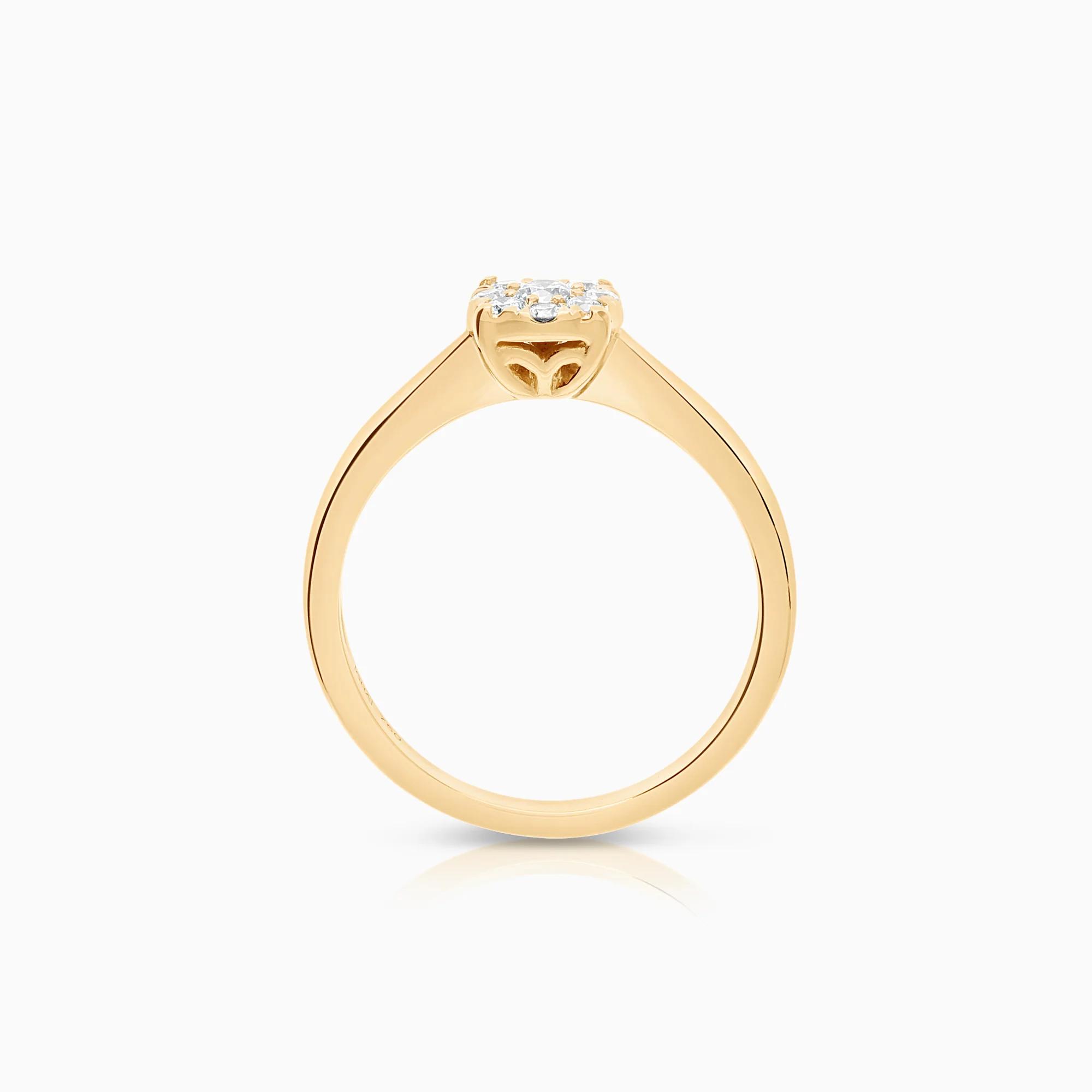 Halo diamond ring 0.20ct 18K gold - Image 2