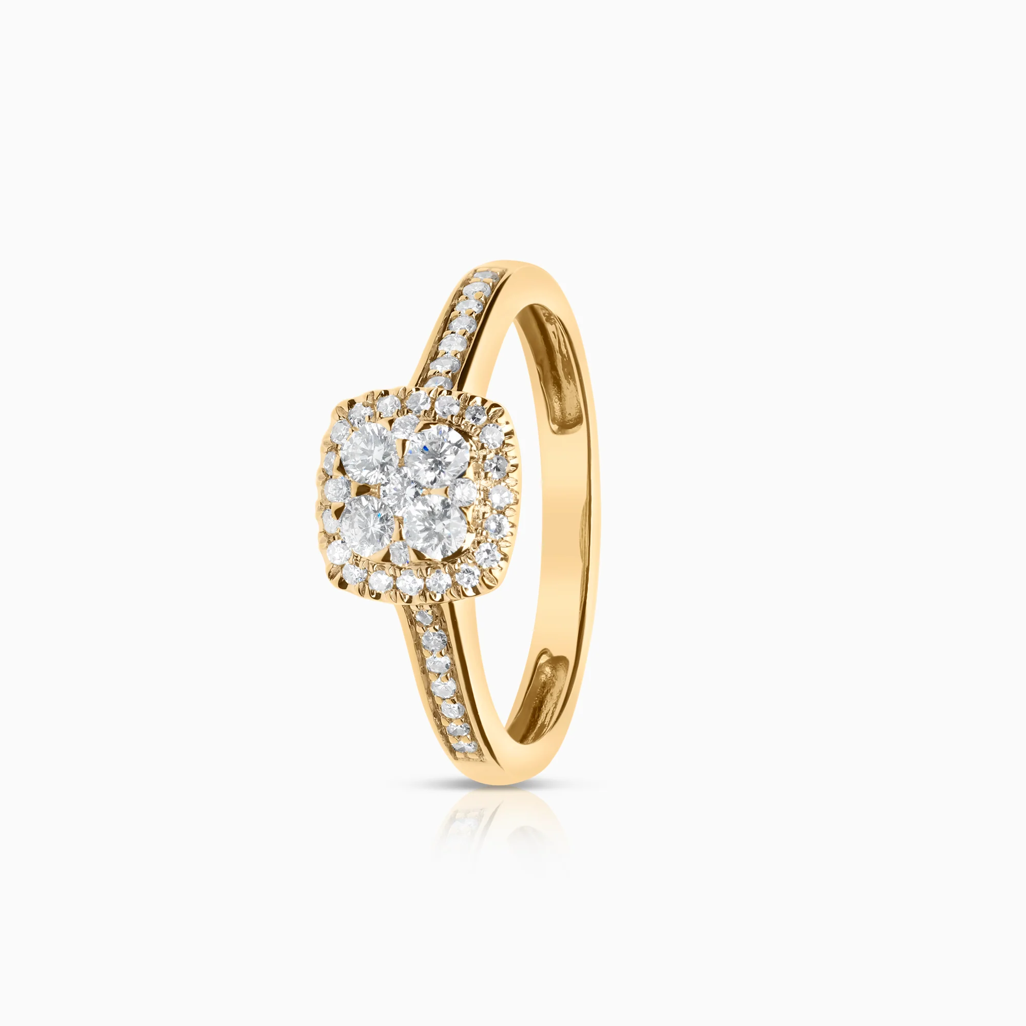 Halo diamond ring 0.25ct 18K gold