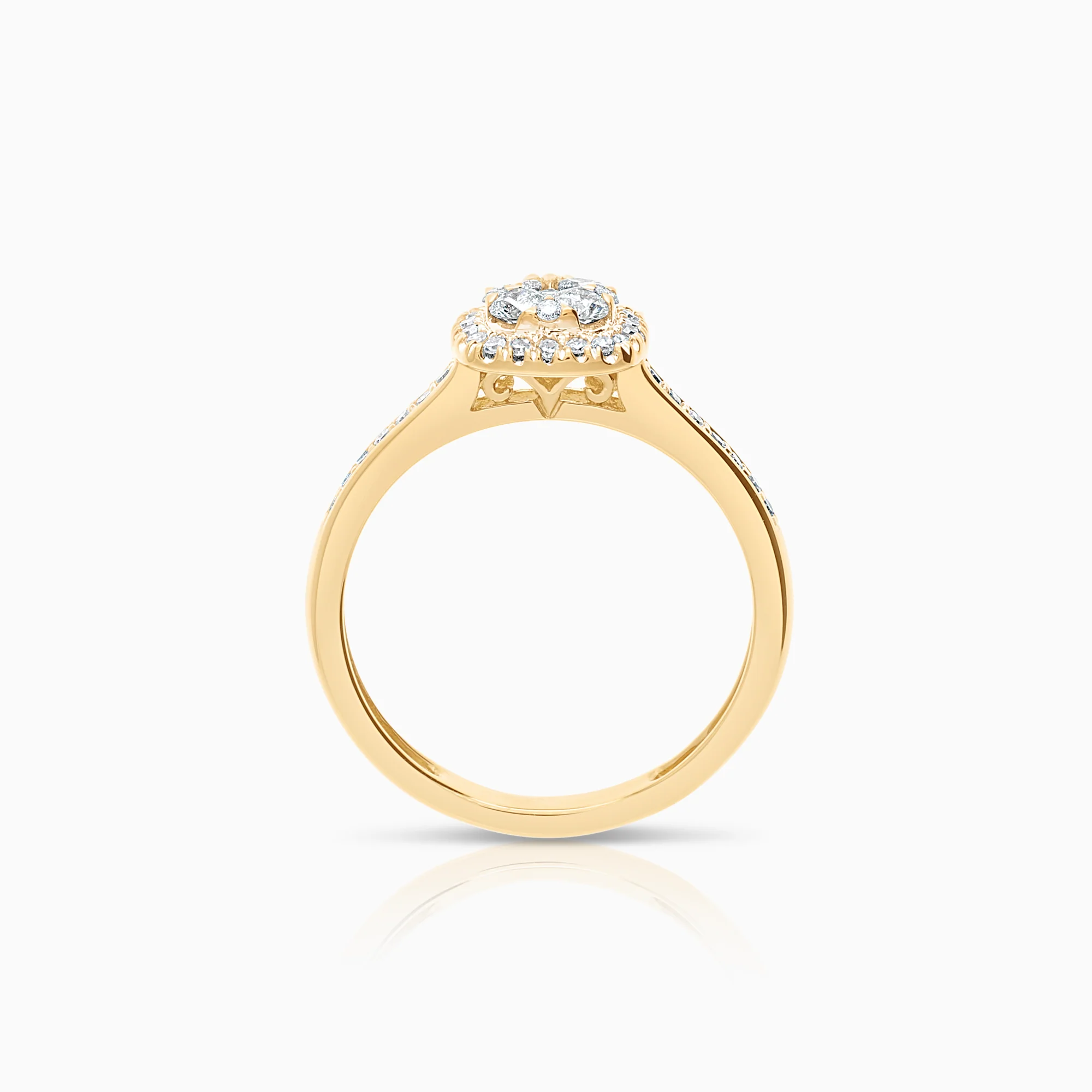 Halo diamond ring 0.25ct 18K gold - Image 2