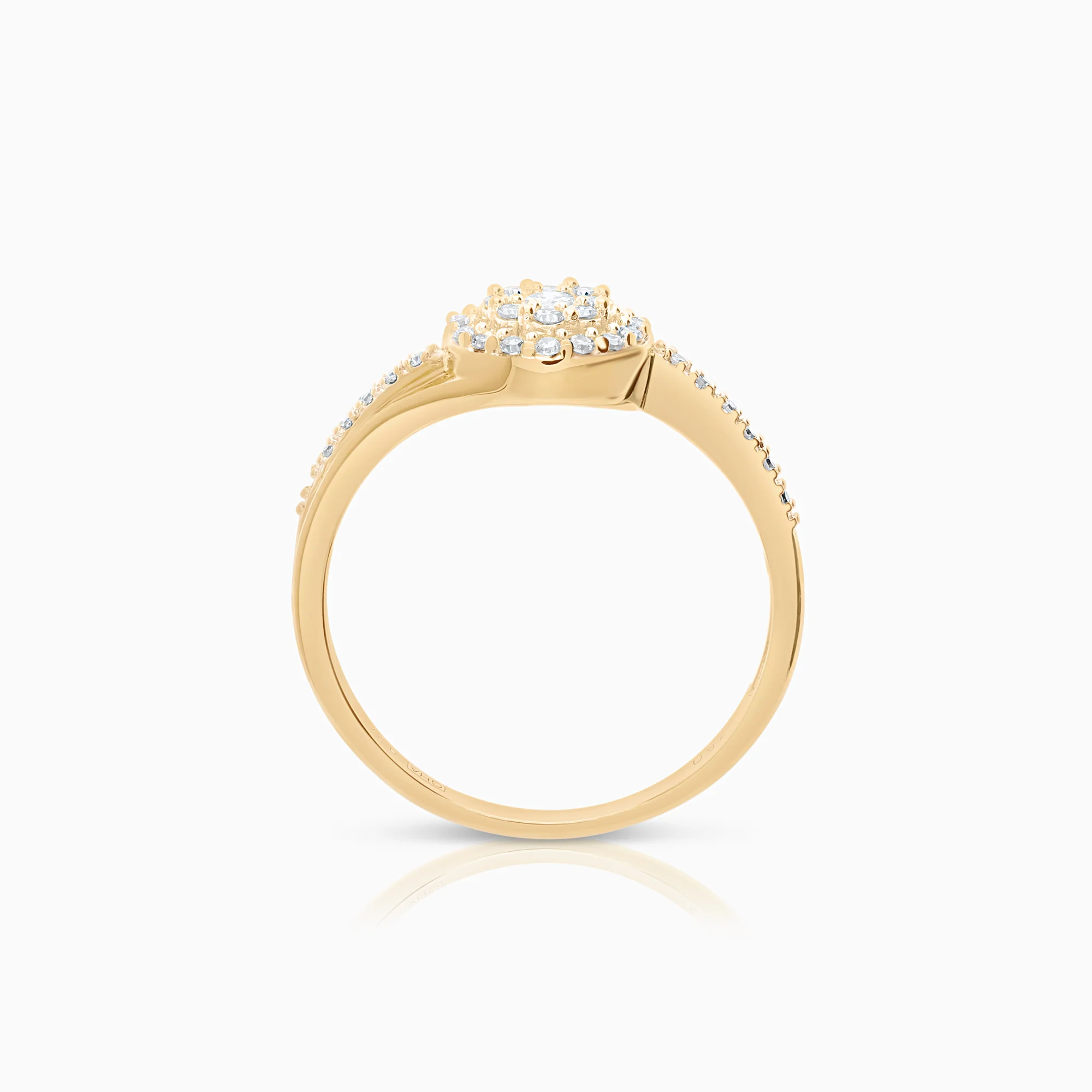 Halo diamond ring 0.27ct 18K gold - Image 2