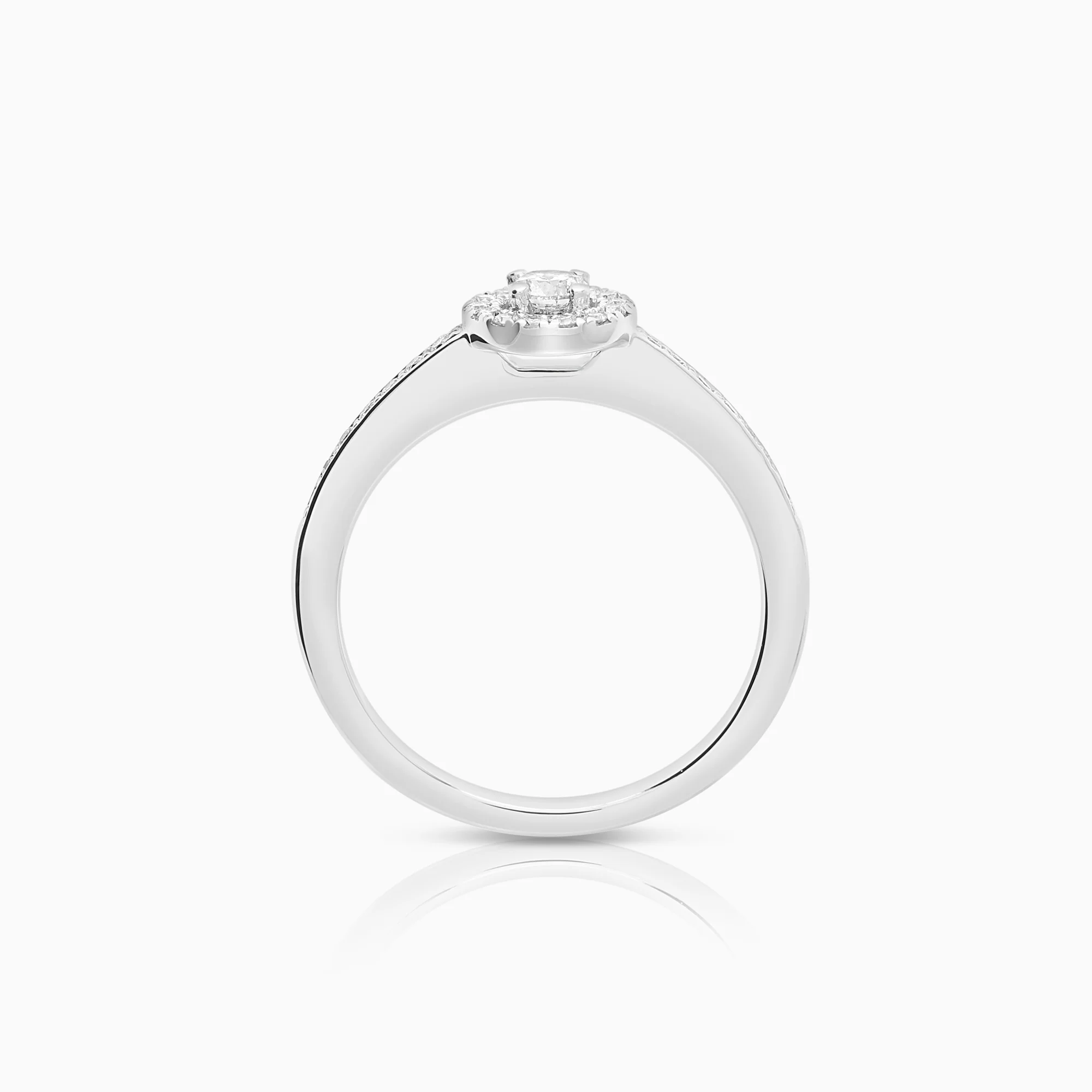 Halo diamond ring 0.30ct 18K white gold - Image 2