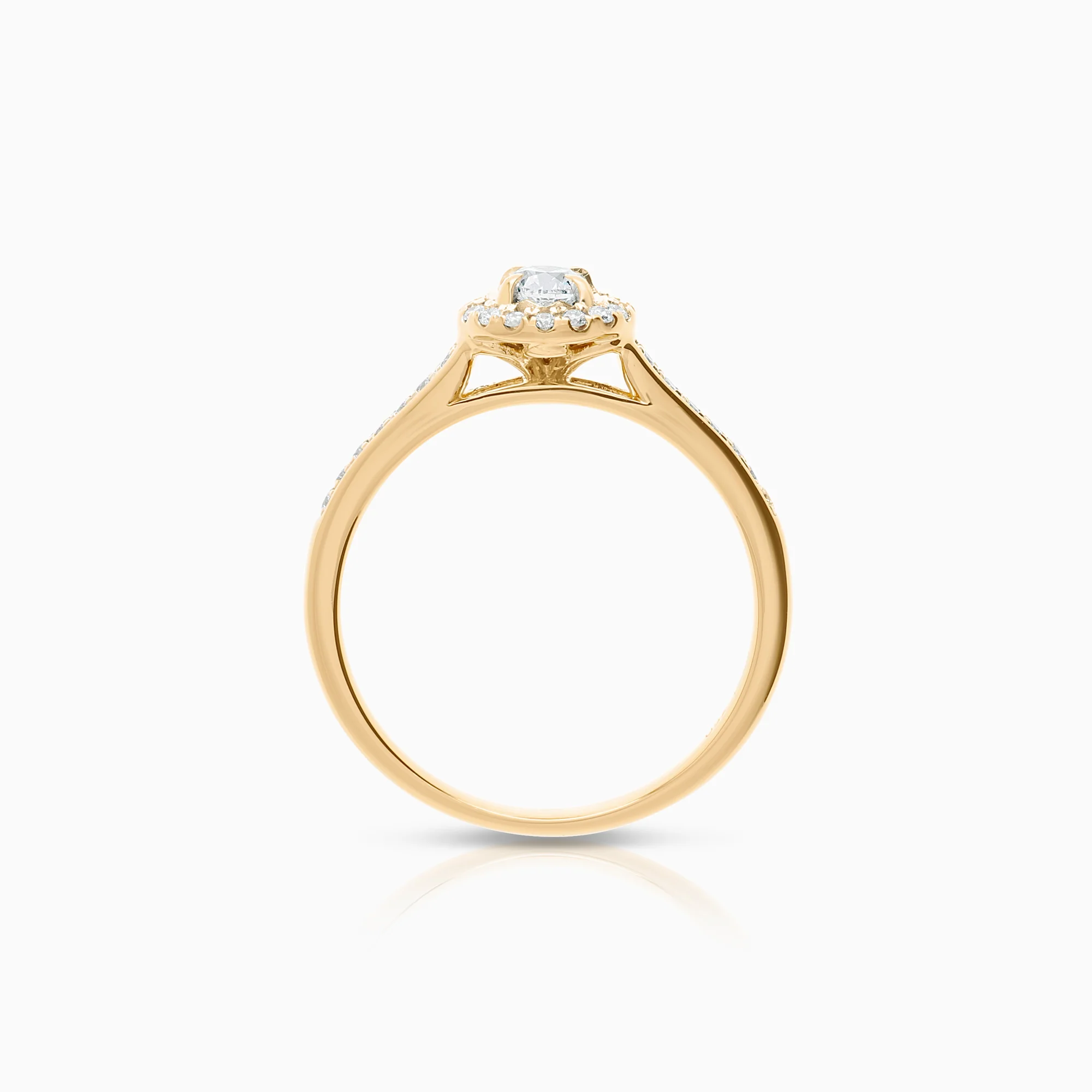 Halo diamond ring 0.32ct 18K gold - Image 2