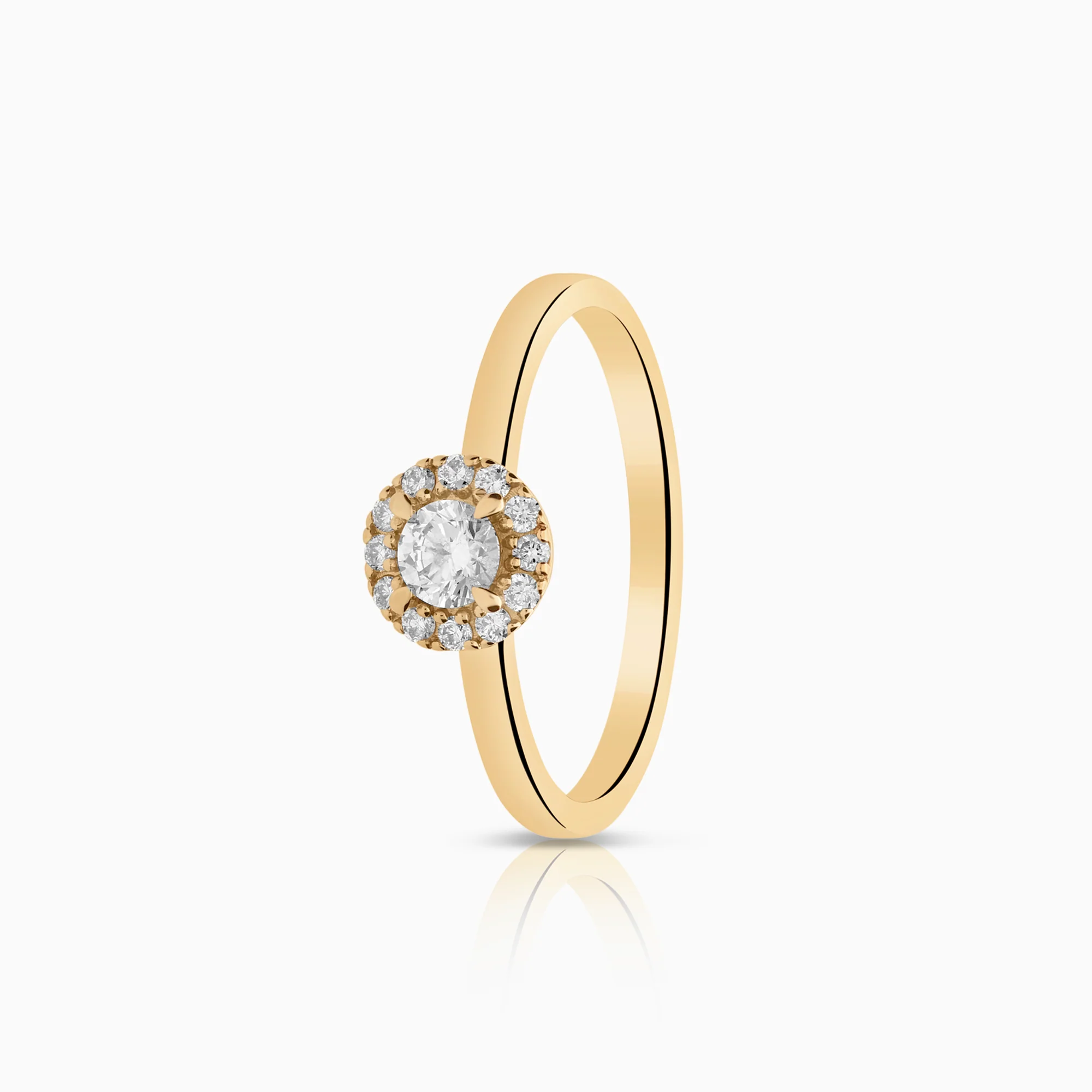 Halo diamond ring 0.33ct 18K gold