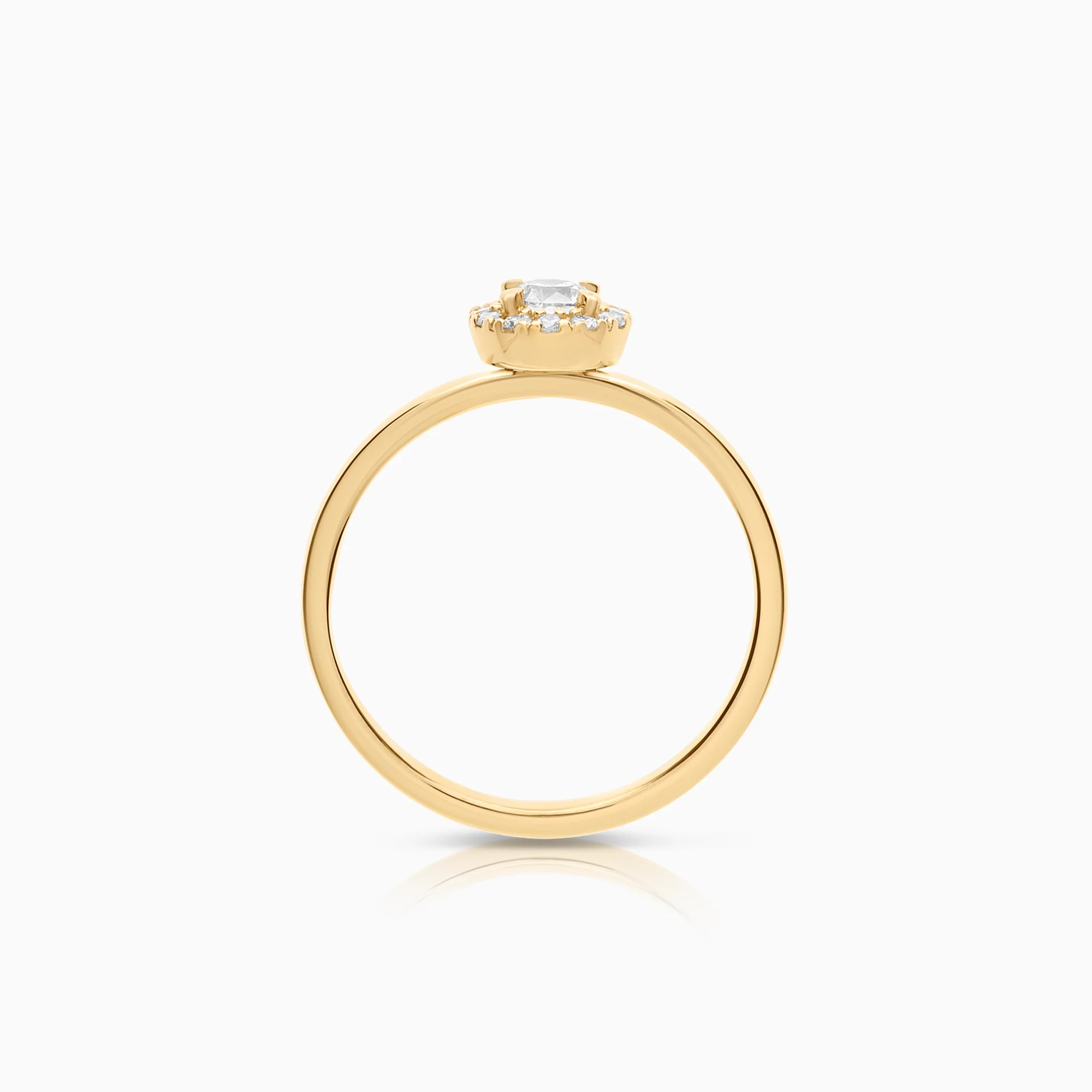 Halo diamond ring 0.33ct 18K gold - Image 2