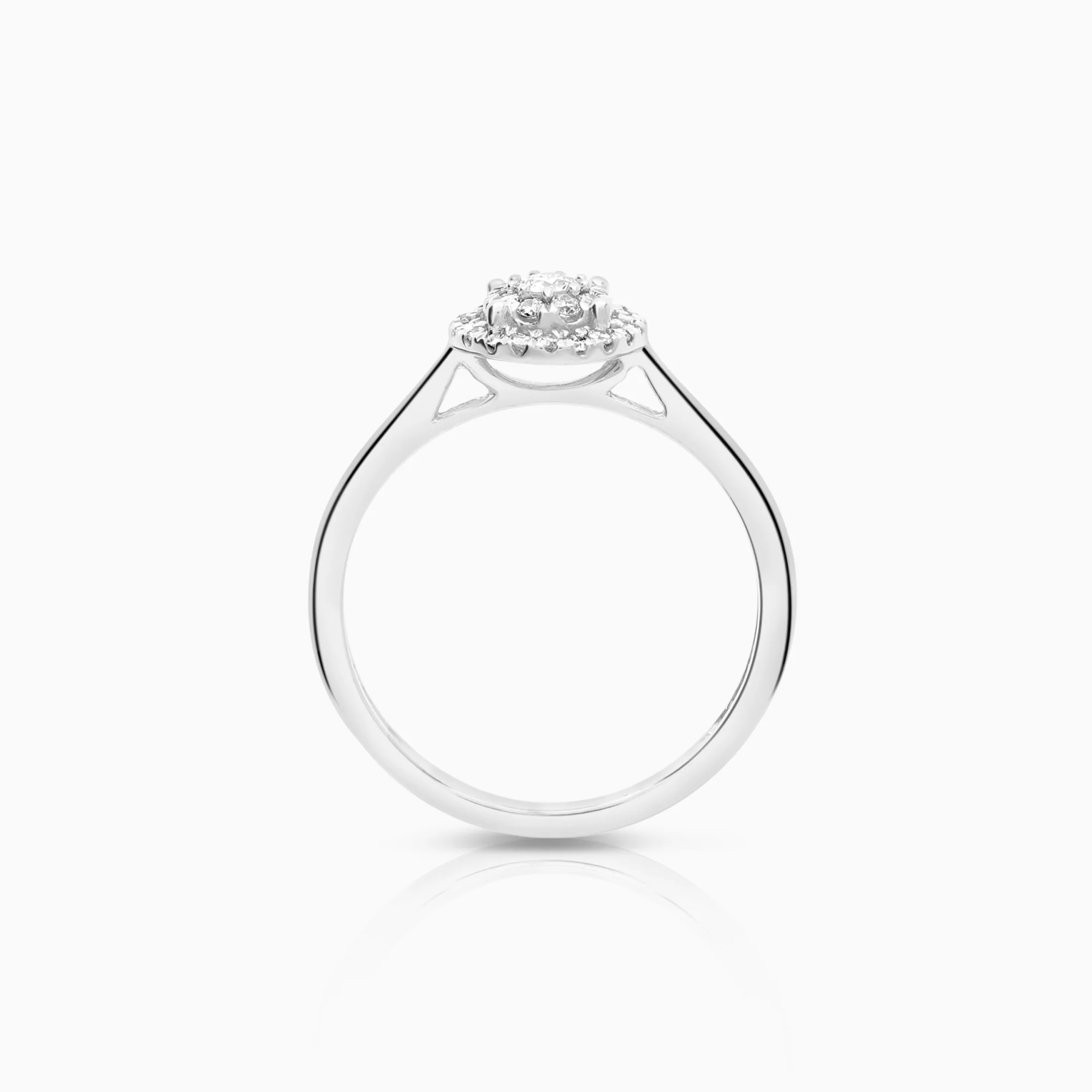 Halo diamond ring 0.24ct 18K white gold - Image 2