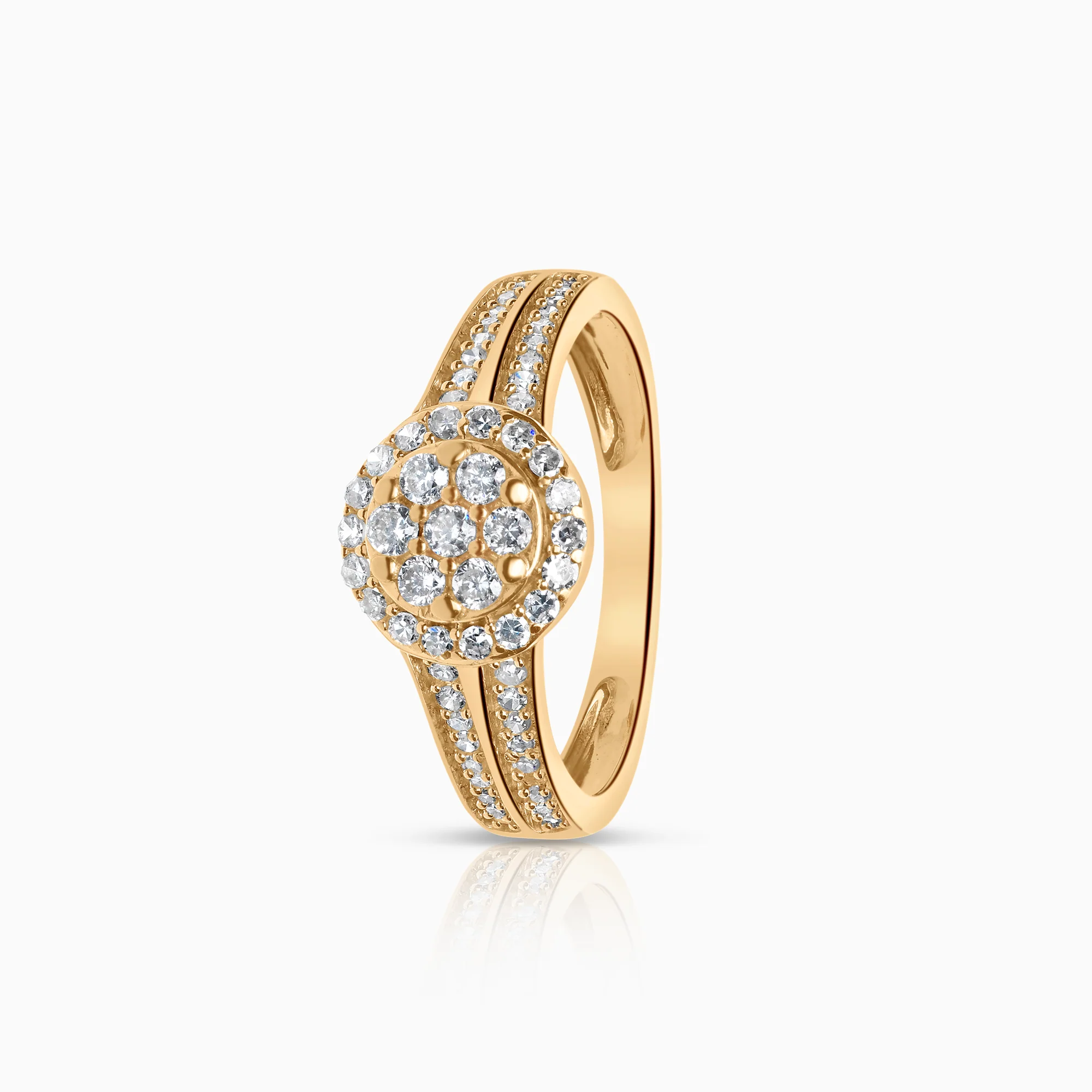 Halo diamond ring 0.35ct 18K white gold